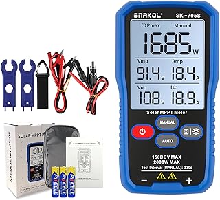 SK-705S Solar MPPT Leistungstester für Photovoltaikmodule, 2000 W, 150 V DC Max, 35 A, Automatische & Manuelle Leistungsmessung, Voc Isc Vmp Pmax, 3,2" LCD, Tragbarer PV-Tester