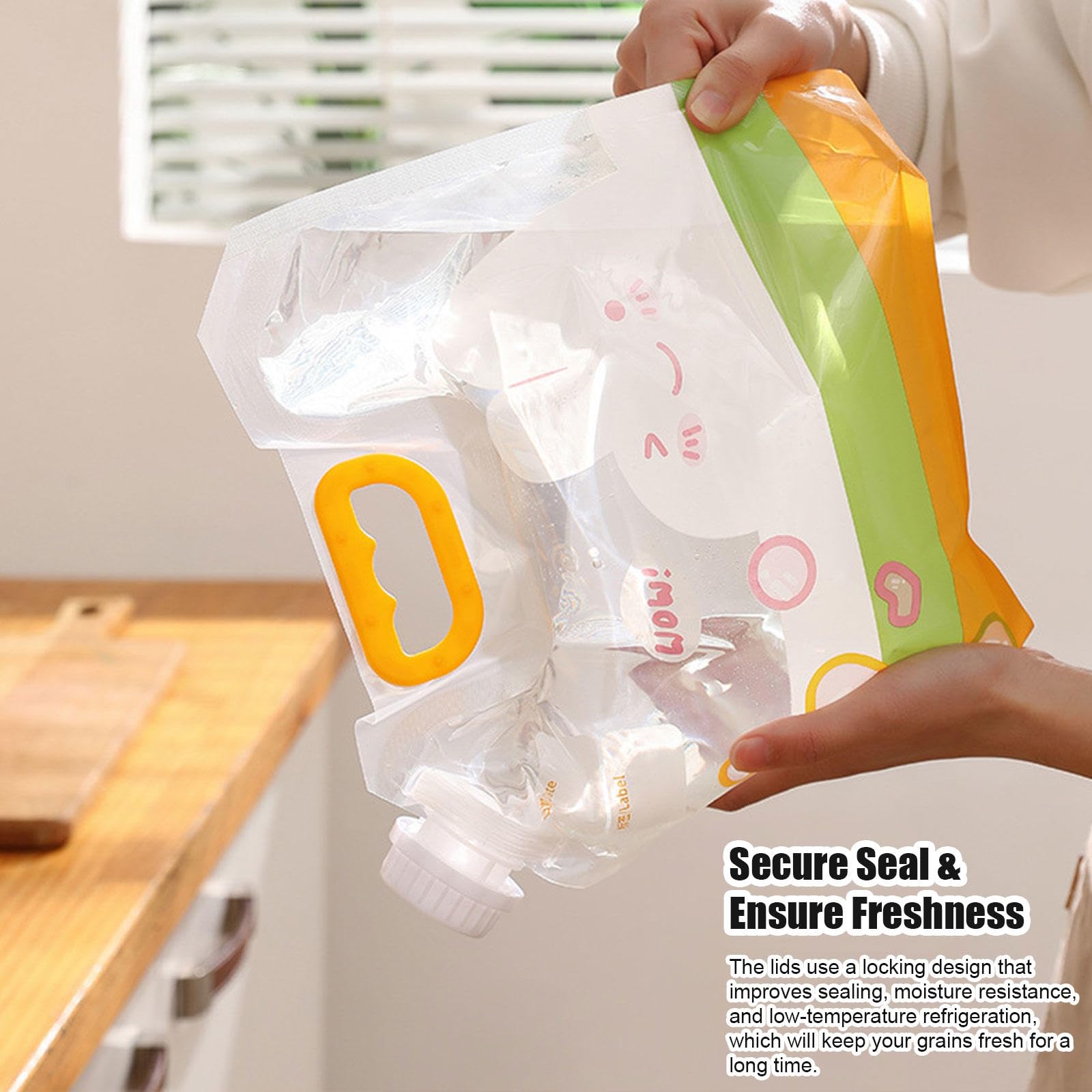 【Confezione da 12】 Borsa Portaoggetti Sigillata per Cereali e Riso - Contenitori per Cereali Ermetici Resistenti All'umidità con Coperchi - Sacchetti Portaoggetti Stand-up,9.8"x9.1"