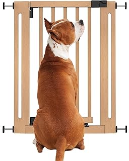 Bettacare Wooden Elegance Dog Gate, Natural, 63cm - 71cm, Pressure Fit Safety Gate, Safety Gate for Puppy, Dog and Pet, Stylish Design and Easy Installation