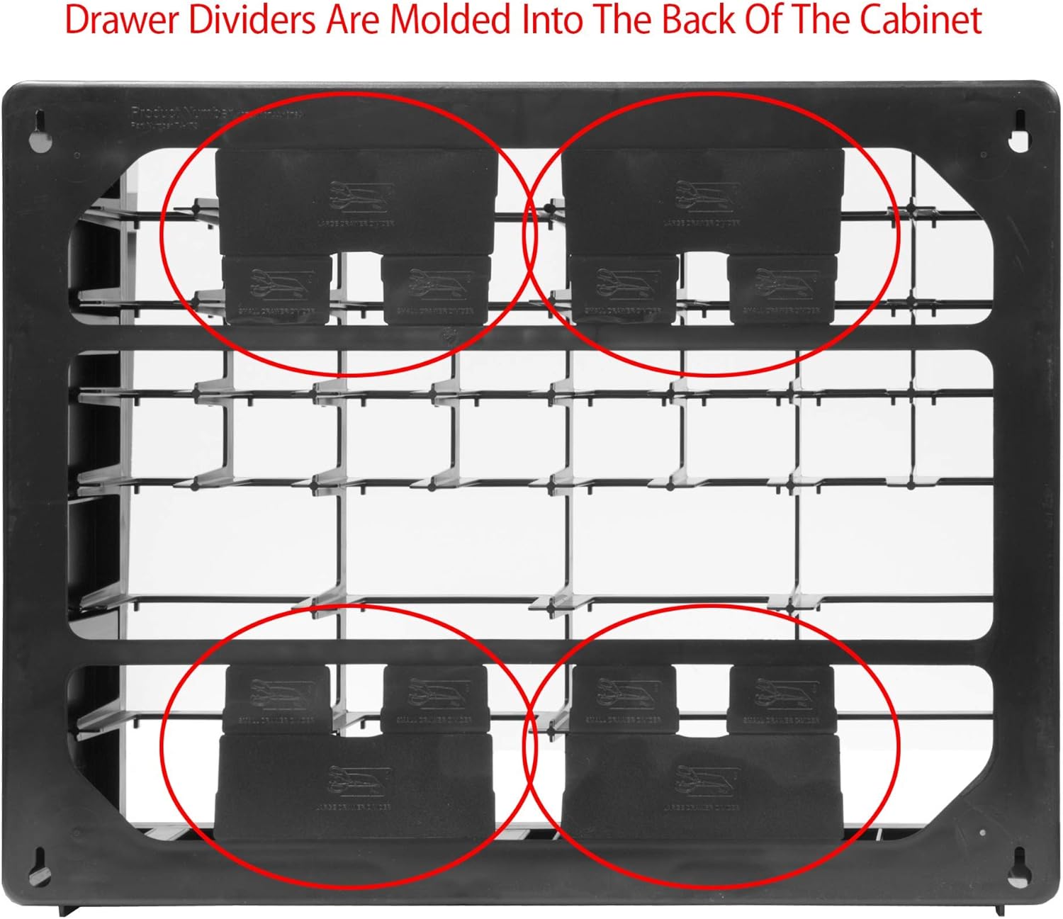 Black 64-Drawer Stackable Plastic Storage Cabinet