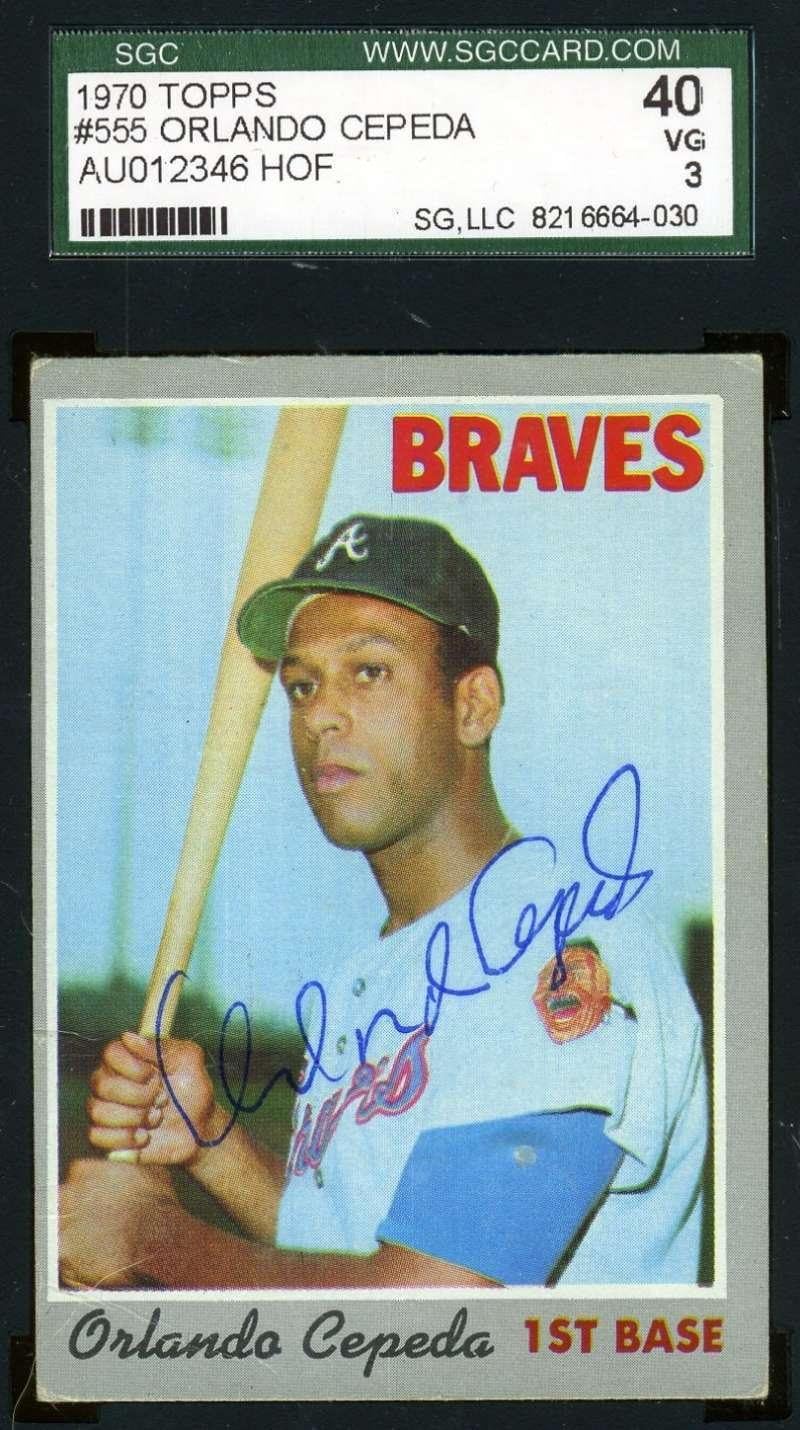 Orlando Cepeda 1970 Topps Hand Signed Sgc Authentic Autograph