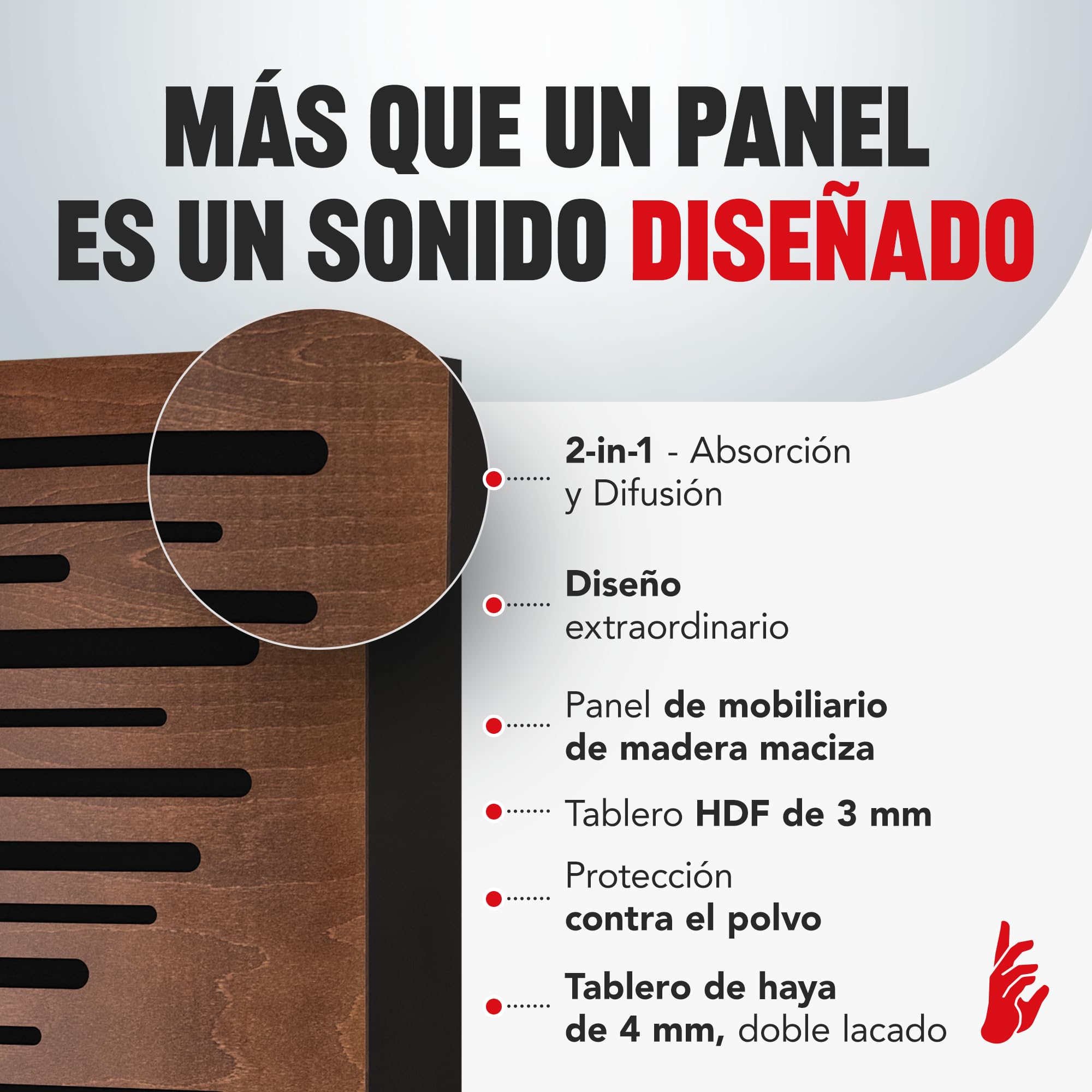 Addictive Sound AbFuser Panel Acústico Híbrido - Difusor Madera Haya & Absorbedor de Graves - Banda Ancha 100-9300 Hz - Fabricado UE CNC - Pared/Techo - Garantía 36 Meses - 100x50cm - Natural