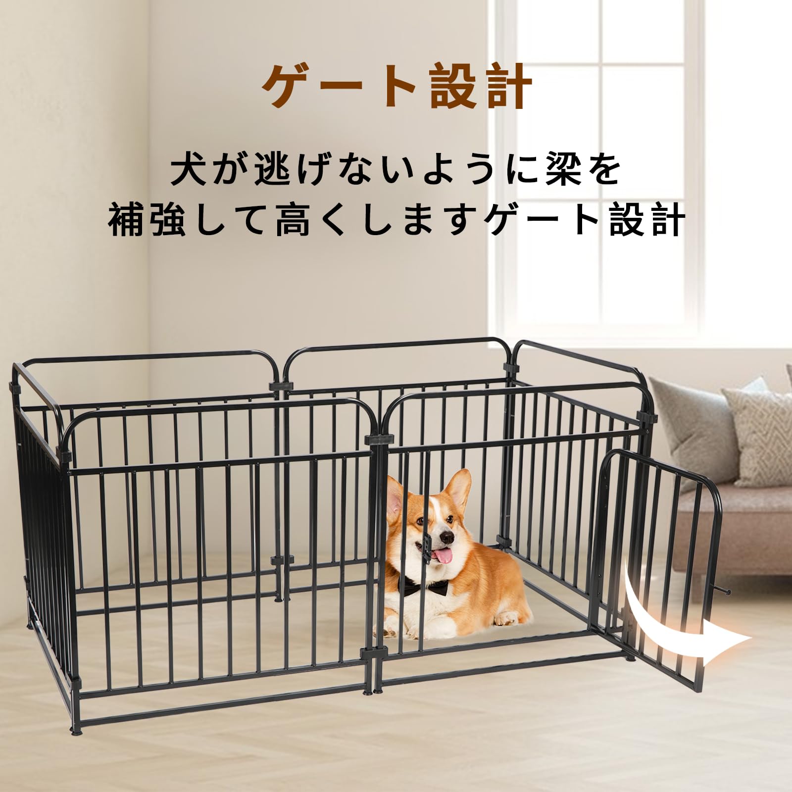 Poxvalzor ペットサークル 犬 ケージ ペットフェンス ドア付きブラック Amazon | Poxvalzor ペットサークル 犬 ケージ ペットフェンス