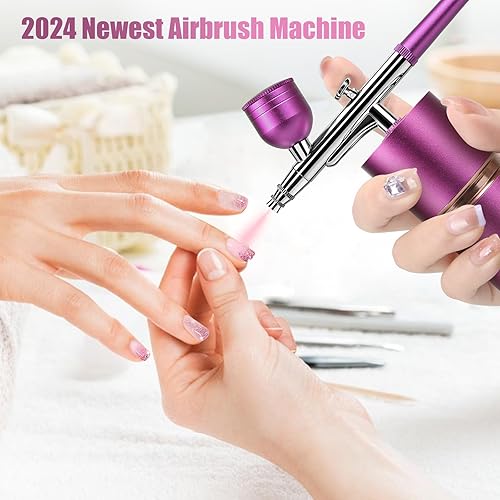 Miniatura 5 de Airbrush-Kit - Cepillo de aire inalámbrico de alta presión con compresor - Aerógrafo para uñas Mini recargable de mano aerógrafo máquina para