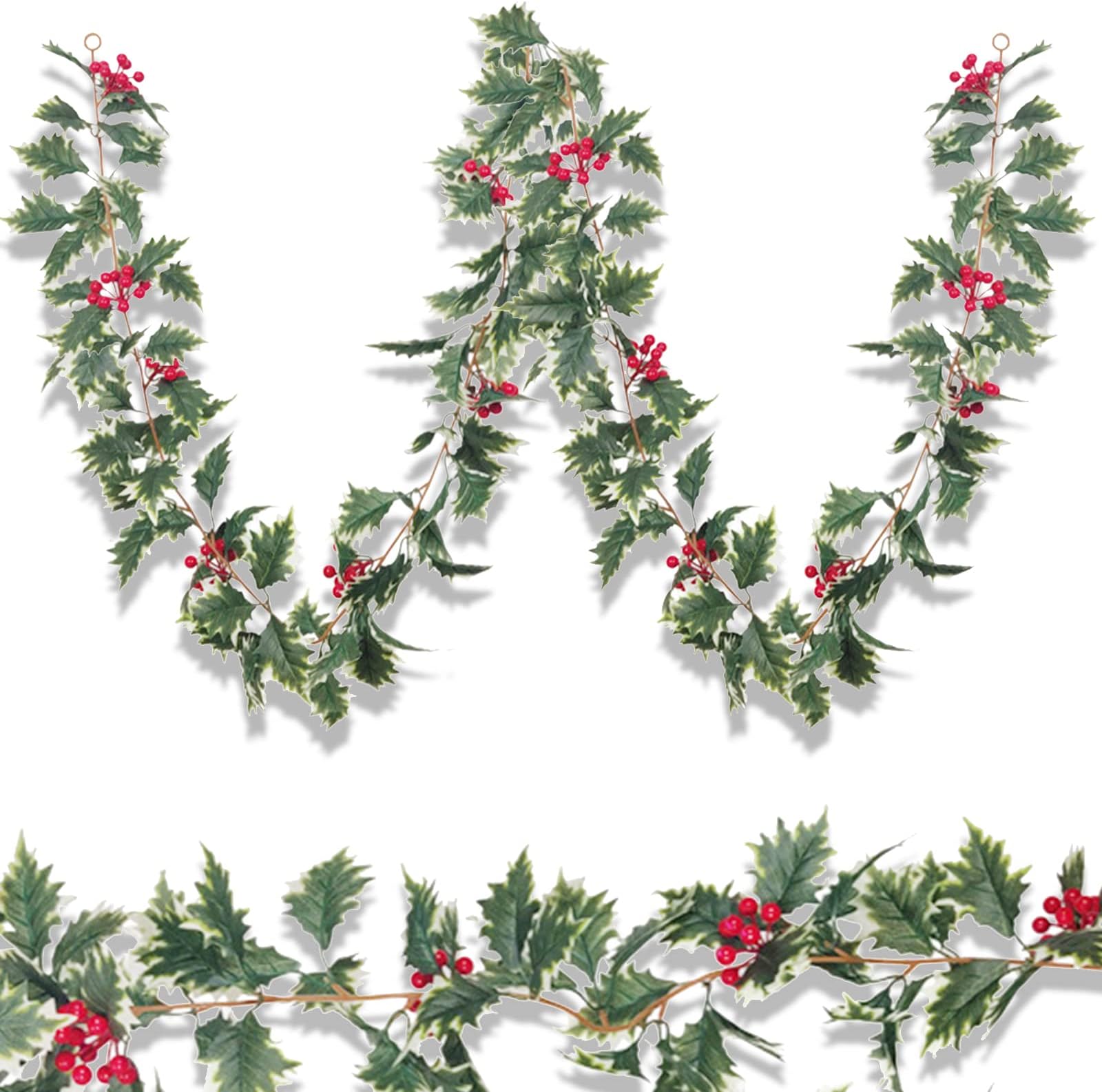 Asikkon Berry Garland Christmas Craft Red Berry Garland Artificail Fireplace 5.7FT Christmas Decorations Garland Simulation Wall Hanging Winding Flower Vine Suitable for Holiday Decoration Christmas