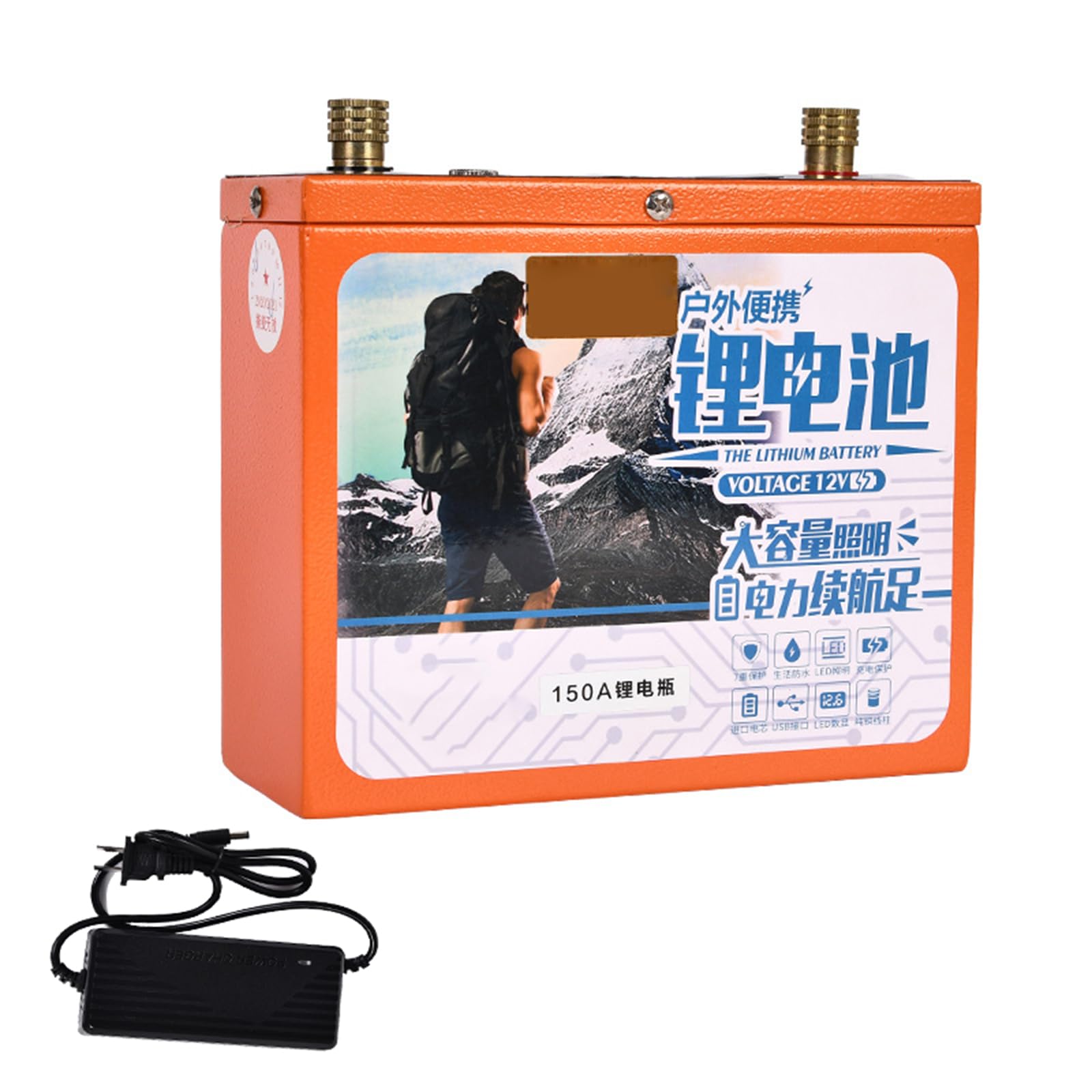Alimentatore Esterno da 12V 150Ah 200Ah con Batteria Ricaricabile al Litio agli ioni di Litio da 12 Volt, Batteria di riserva Portatile.