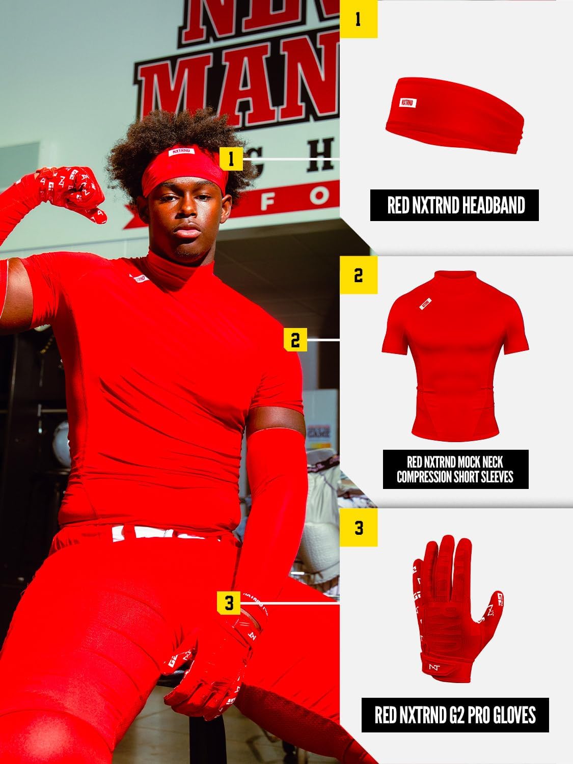 Nxtrnd Men's Turtleneck Compression T-Shirt, Short Sleeve Mock Neck - Image 5