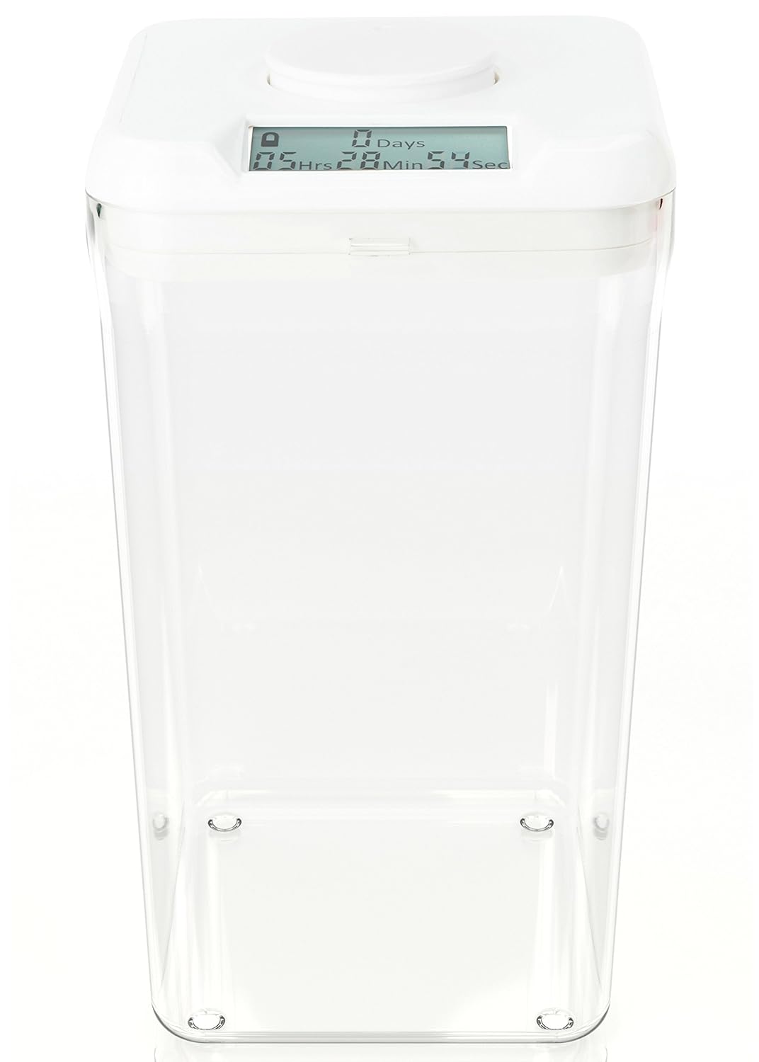 White Lid + XL Clear Base Kitchen Safe XL Time Locking Container