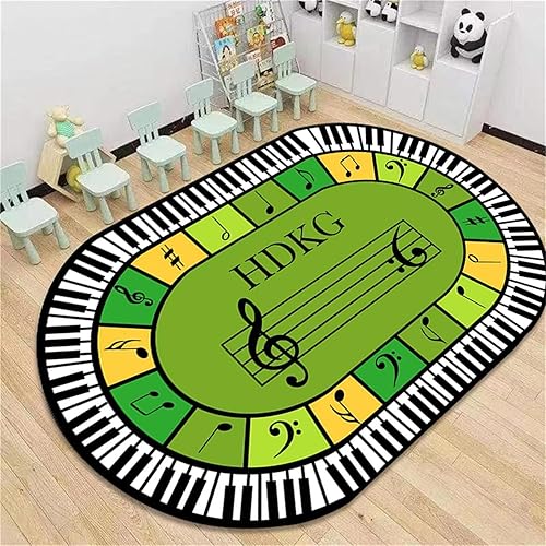 Miniatura 9 de Alfombra de área de juegos para niños, 4 x 6 pies, alfombra educativa alfanumérica ABC, patrón colorido de dibujos animados, adecuada para