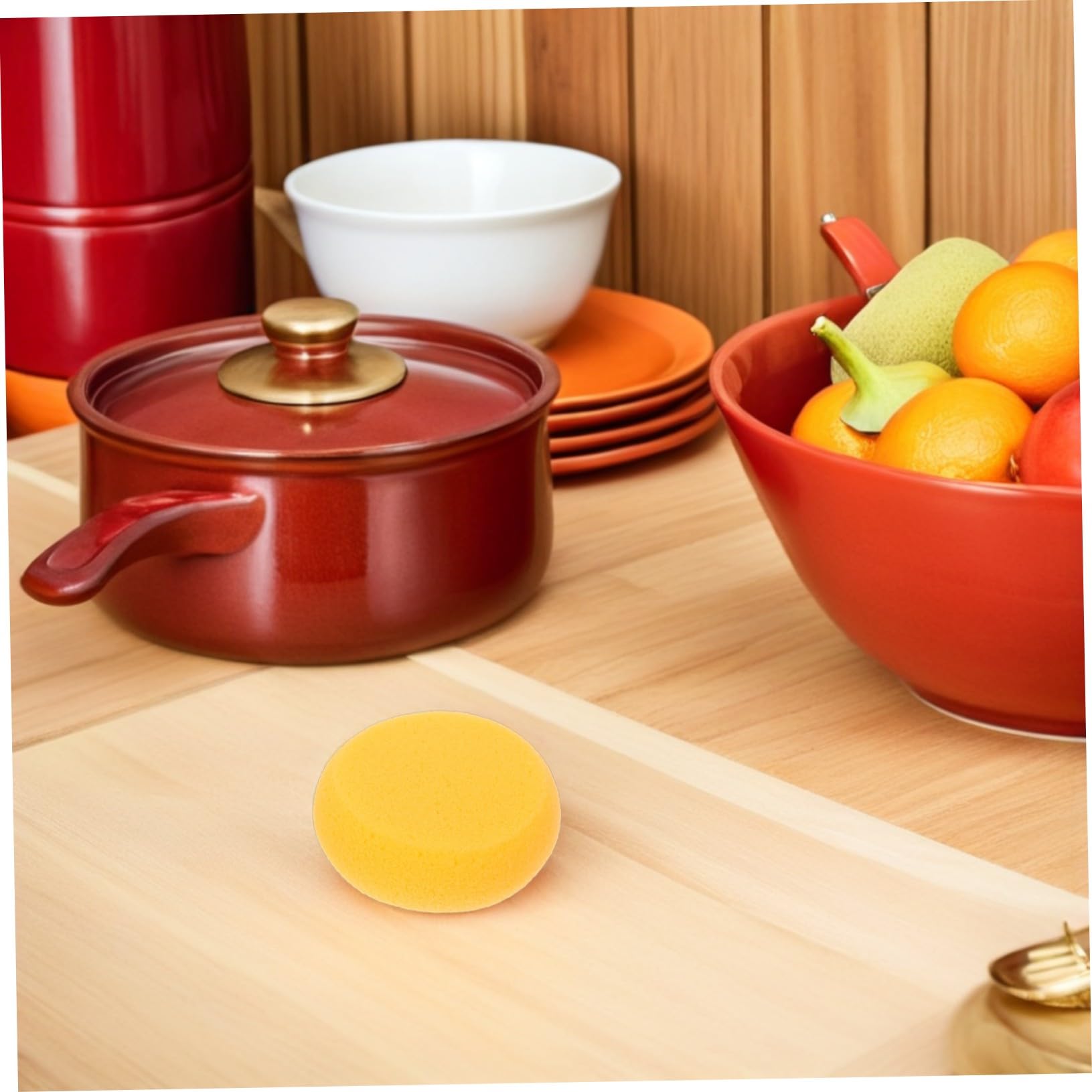 PRETYZOOM 80 Piezas Esponjas de Celulosa para Cocina Absorbentes y Reutilizables Esponjas Redondas de Textura de Panal Suaves y No para Limpieza de Cocina Baño y Coches Color Amarillo