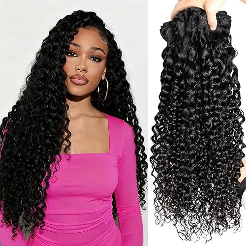 Water Wave Human Hair Bundles 4 Bundles 20 22 24