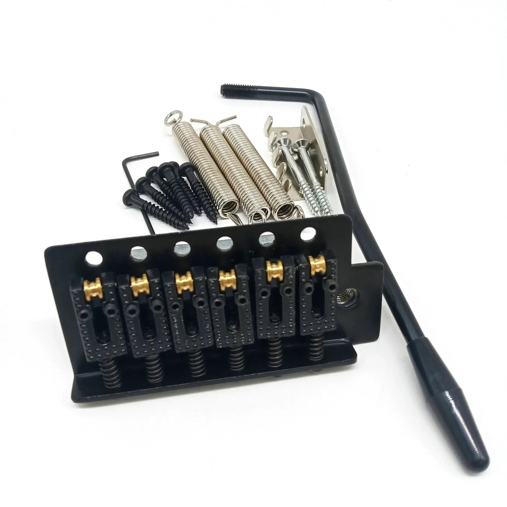 Ponte tremolo a sella piatta a 6 corde per chitarra elettrica FD ST Ricambi e accessori Oro Argento Nero Ponte Chitarra Acustica Generico(Black)