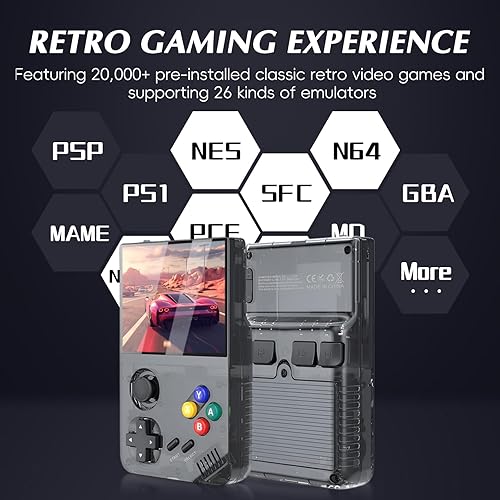 Miniatura 3 de M19 - Consola de juegos de mano retro con pantalla HD IPS de 3.5 pulgadas, batería de 3000 mAh, tarjeta TF de 64 G, más de 20,000 videojuegos