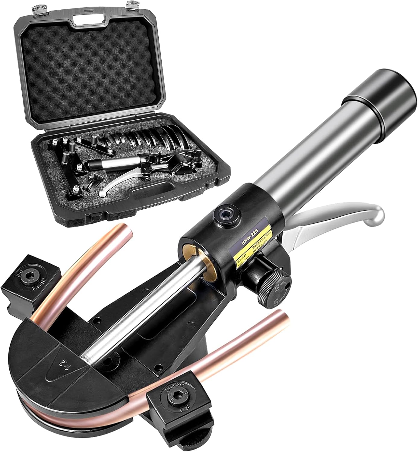 WISSCOOL Hydraulic Pipe Tube Bender Kit 1/4"-7/8" Copper Tubing Bender, Pipes Bending Tools with 7 Dies for HVAC Air Conditioning Refrigerator Repair