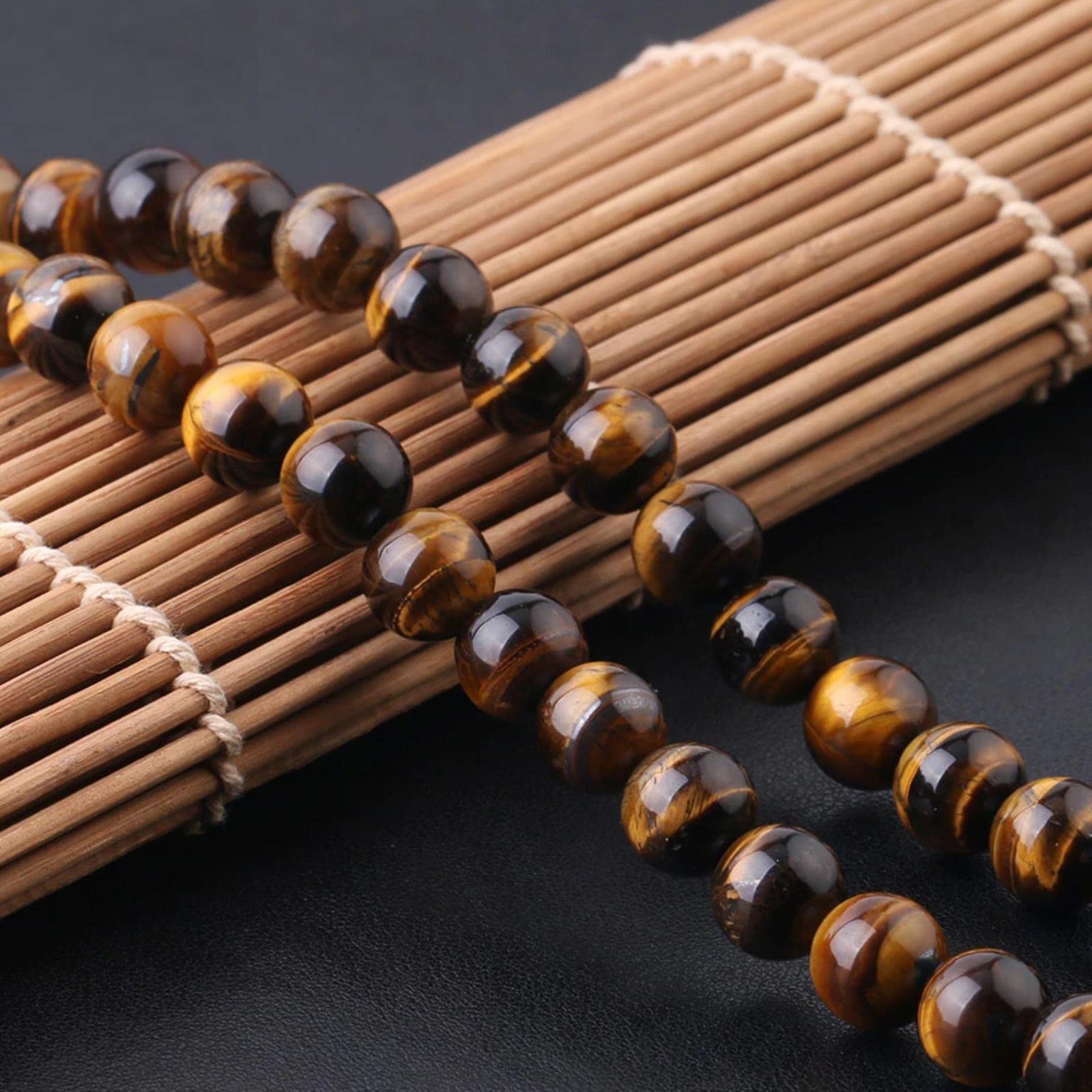 Pulsera De Ojo De Tigre Natural De 6mm, Pulseras Multicapa De Oración De Rosario Mala, Joyería De Reiki para Meditación Curativa para Hombres Y Mujeres