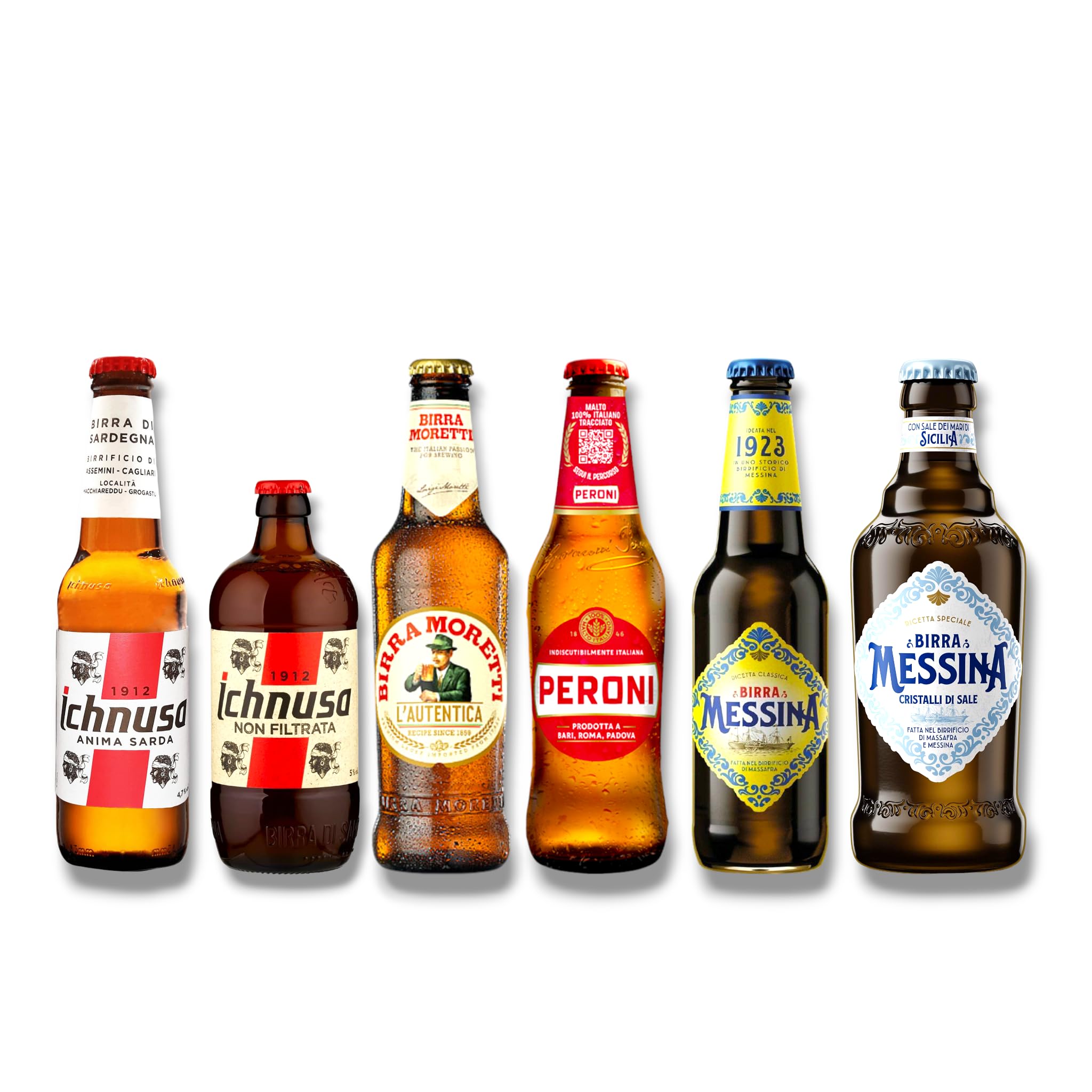 Italien Mixpaket - Kleine Bier-Reise durch Italien mit Ichnusa, Birra Moretti, Peroni & Messina - Ideales Geschenkset (24 Flaschen)