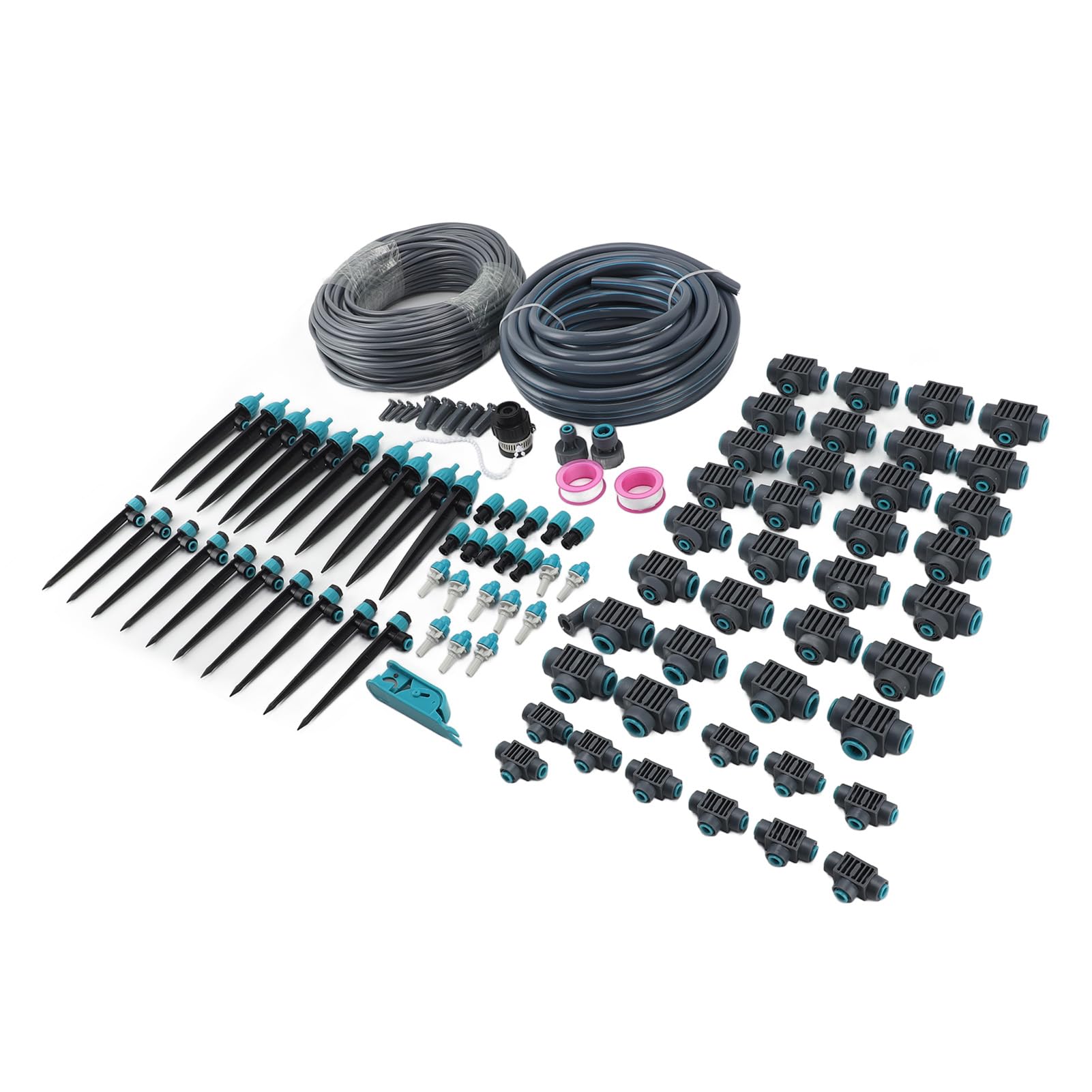 GLOGLOW Kit di Irrigazione a Goccia Kit di Irrigazione da Giardino con 3 modalità Regolabili Testine di Spruzzo Girevoli per Prato Serra Cortile Balcone Cura delle Piante di a Goccia Lega di