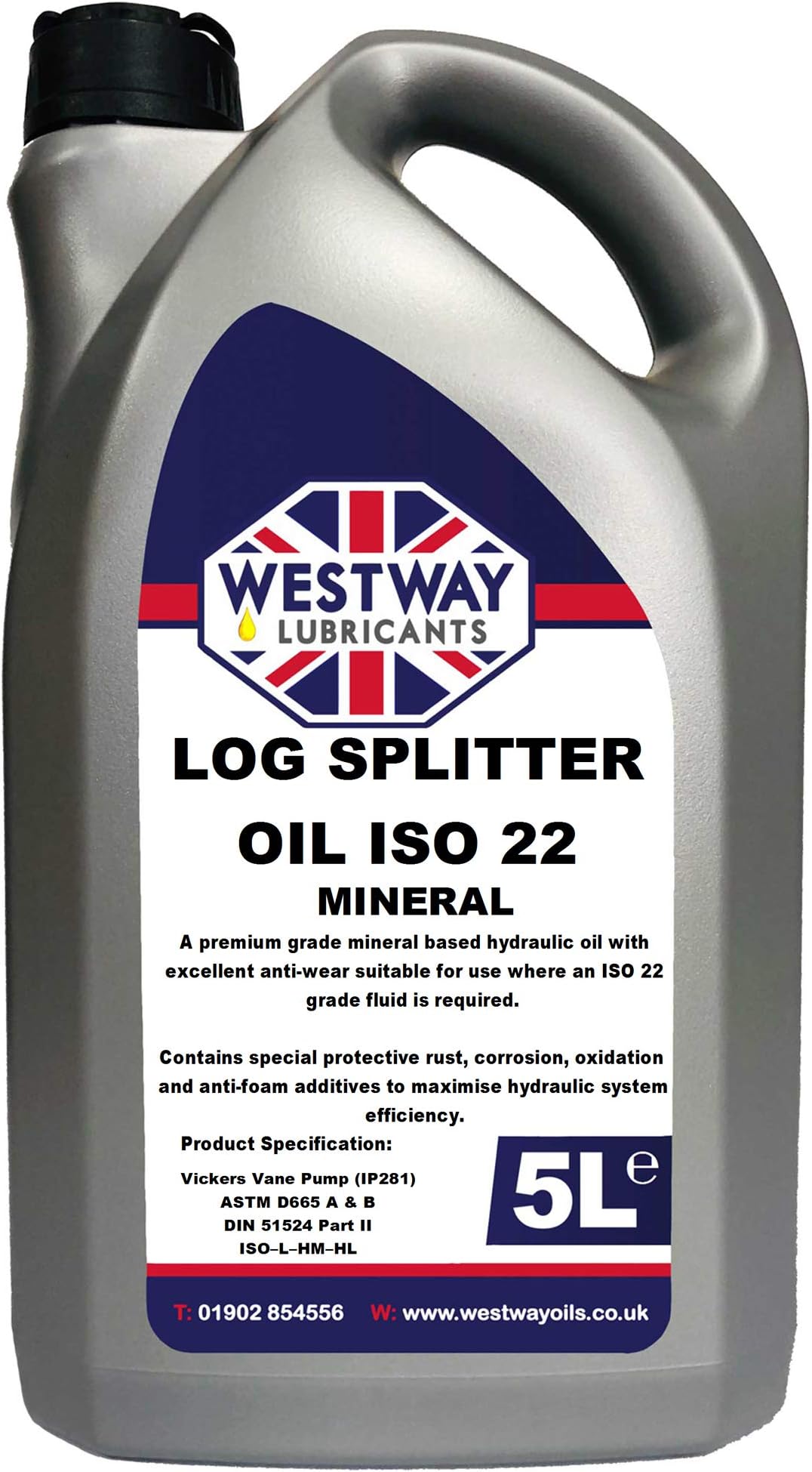 Log Splitter Oil ISO 22 Mineral 5 Litres / 5L