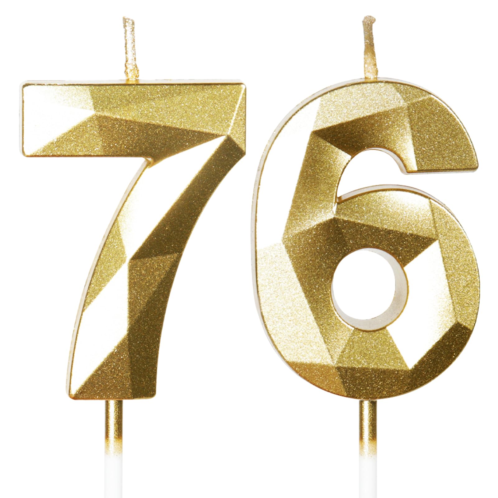 Yiran 50th Birthday Candles, Gold Number 50 Happy Birthday Candles, Cake Topper Decorations for Birthday Party, Wedding Anniversary Celebration Supply — view 153