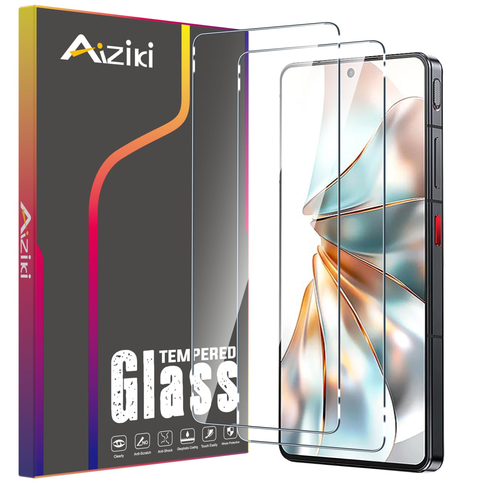(2 Pack Designed for Z60S Pro Screen Protector, 9H Hardness Tempered Glass, Ultra Resistant, Shatterproof, Bubble Free for nubia Z60S Pro Screen Protector, Case Friendly
