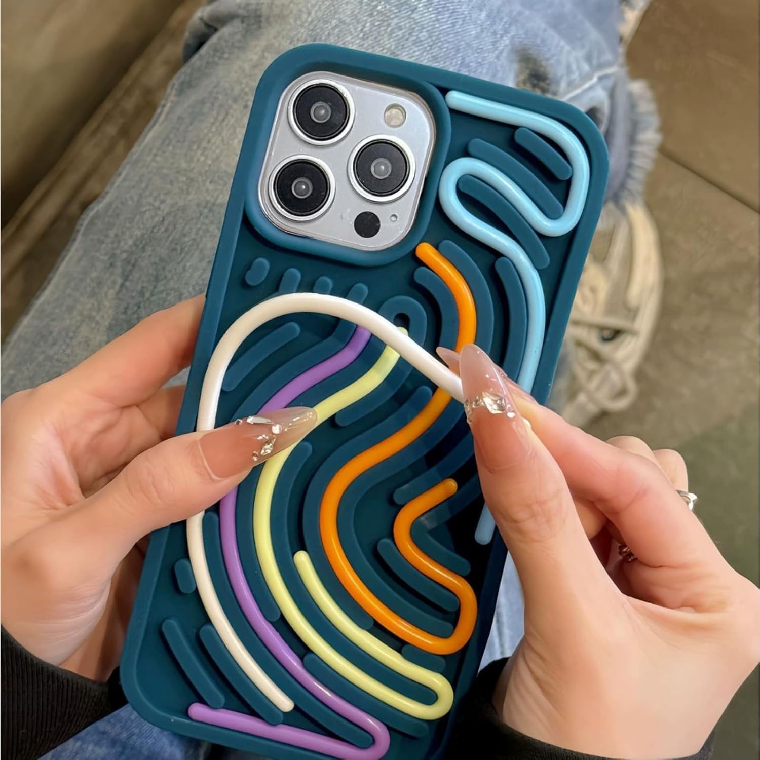 Amazon.com: 3D Stereoscopic Silicone Color Line Sensory Decompression Phone Case,Funny Soft Shockproof Protective Sensory Activity Board Back Cover for iPhone 16, 15, 14, 13,12, 11 Pro Max (Blue dot,1promax) : Cell Phones & Accessories Amazon.com: 3D Stereoscopic Silicone Color Line Sensory Decompression Phone Case,Funny Soft Shockproof Protective Sensory Activity Board Back Cover for iPhone 16, 15, 14, 13,12, 11 Pro Max (Blue dot,1promax) : Cell Phones & Accessories