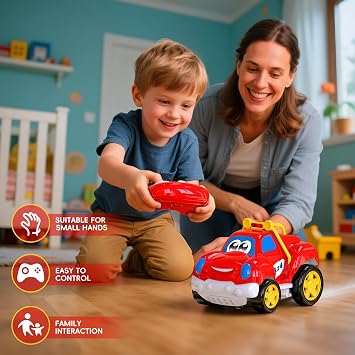 AEROQUEST Toddler Remote Control Car Pickup Truck Toy for Kid 1-3 | Cartoon RC Vehicle, Durable Construction, Boys & Girls