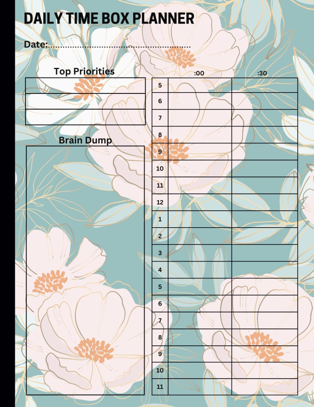 Summer Floral Undated Daily Time Box Planner