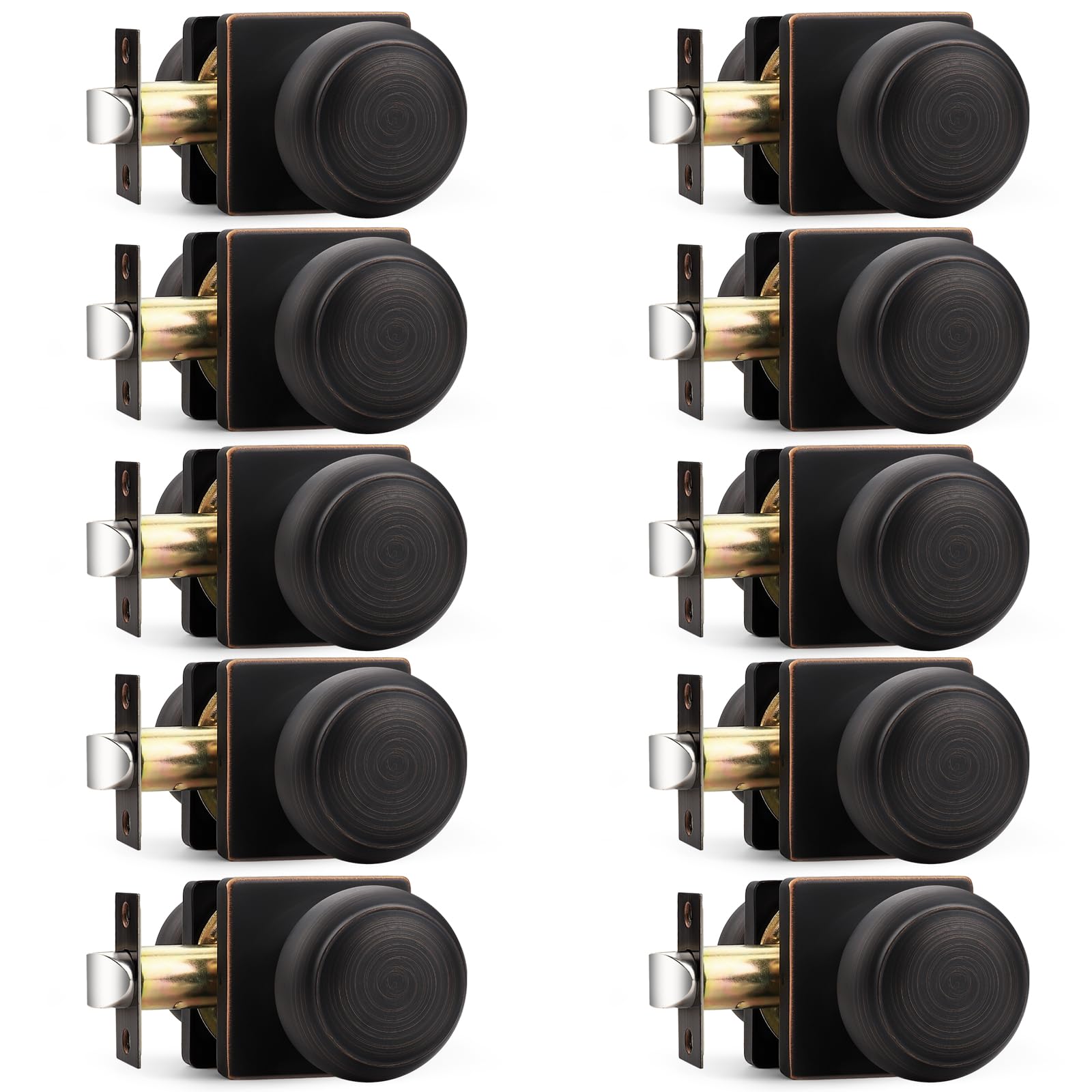 Brushed Nickel Passage Door Knobs - 6 Pack -14