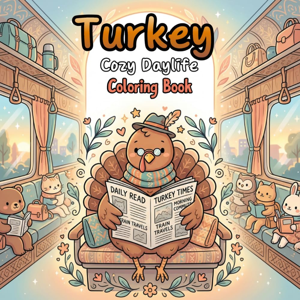 Turkey Cozy Daylife: Coloring Book With 50 Pages Showcasing Turkey's Cozy Daily Life. Discover Stunning Landscapes, Charming Architecture, And Playful ... Adults. (Animal Cozy Daylife Coloring Book)
