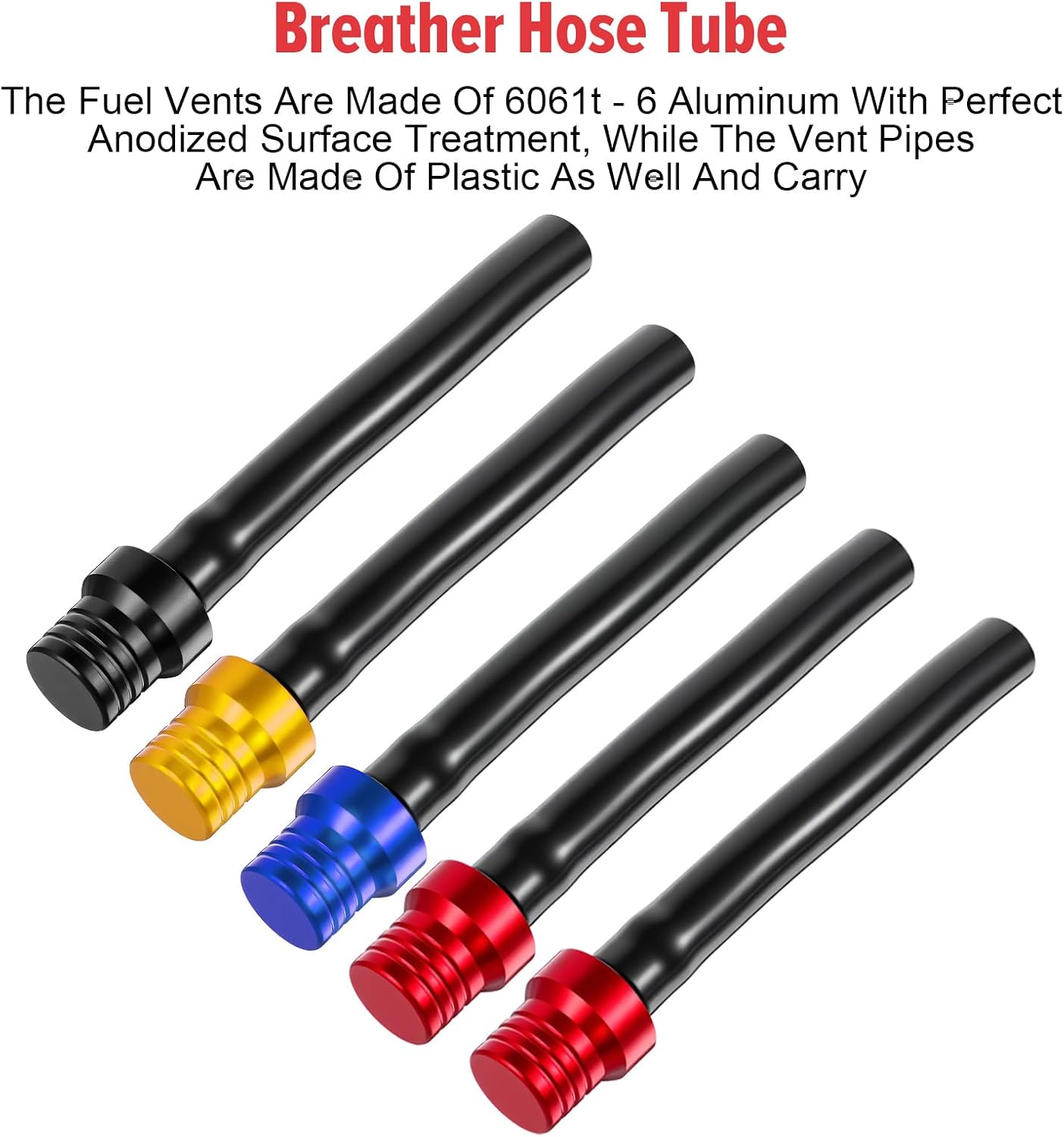 TIESOME 10 Pcs Gas Cap Vent Hose, Motorcycle Breather Hose Gas Fuel Tank Cap Vent Aluminum Universal Breathing Tube for ATV Dirt Pit Bike Motorcycle Quad Motocross