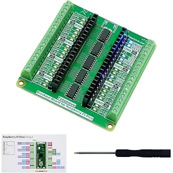 Freenove Breakout Board for Raspberry Pi Pico 1 2W 2W H WH HAT | Terminal block shield with pin header, GPIO status LEDs powe
