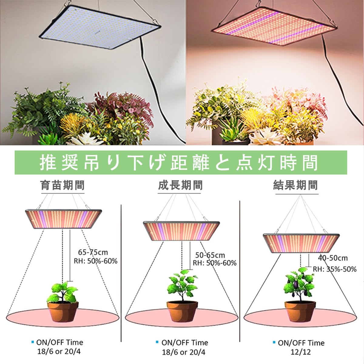 Amazon.co.jp: GREENSINDOOR 植物育成ライト LED 植物ライト36W 超薄型 