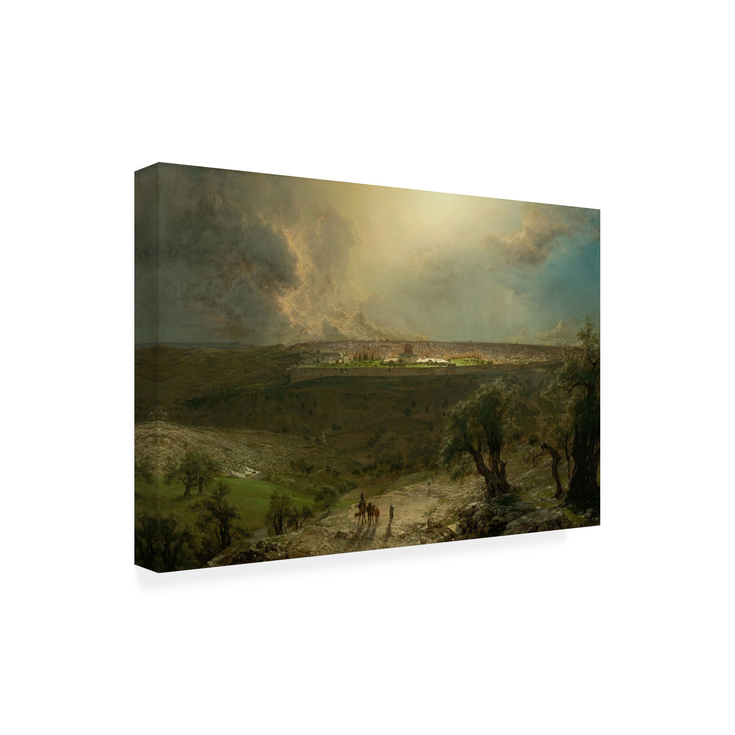 Wrapped Canvas Wall Art - Church Jerusalem From The Mount Of Olives Wall Art for Living Room Bedroom