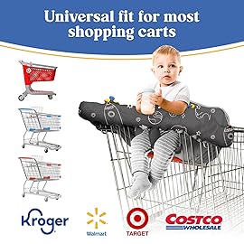 PILLANI Shopping Cart Cover for Baby, High Chair Cover for Restaurant Seat - Grocery Cart Cover for Baby Girl and Boy, Comfortable Cotton Buggy Covers for Babies - Padded Toddler Shopping Cart Cover