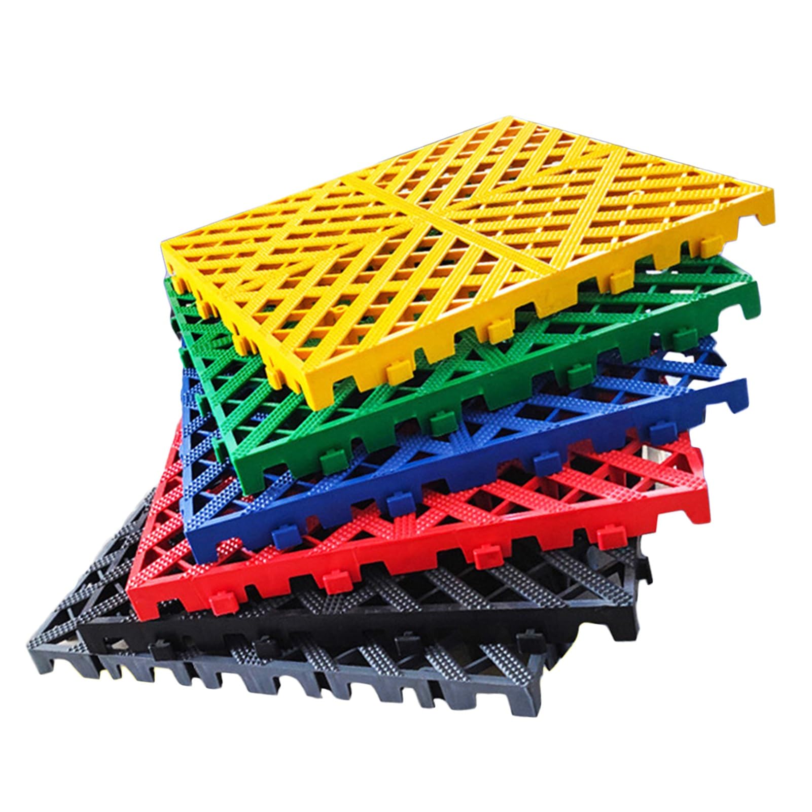 Modular Interlocking Mats DIY Garage Drainage Mats Pool Garage Floor, 40x40x2CM Splicing Drainage Mats, for Deck Patio Garage Balcony Bathroom Wet Areas(Yellow,40x40x2CM-15piece)