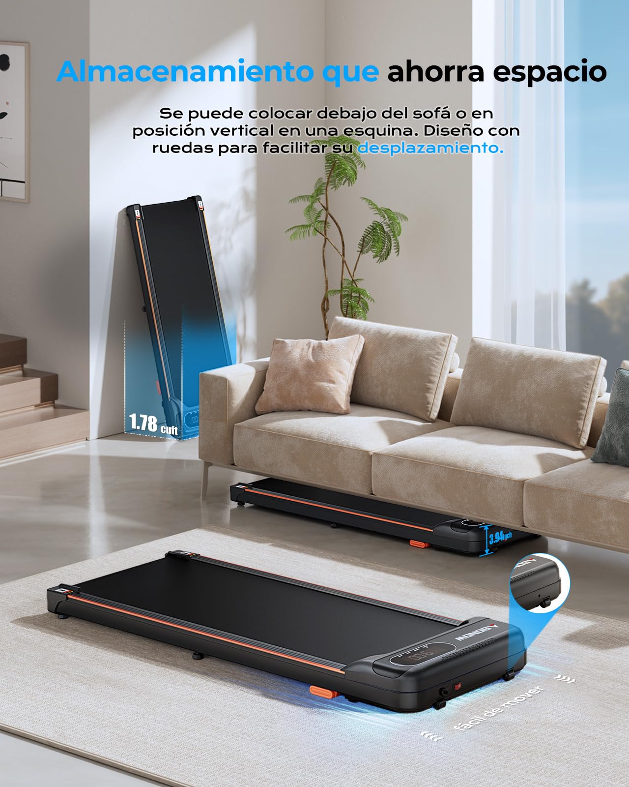 Walking Pad with Incline, 1-6 Km/H 8% Portable Under Desk Walking Treadmill, Exercise Equipment For Home Office Use, Quiet Running Machine