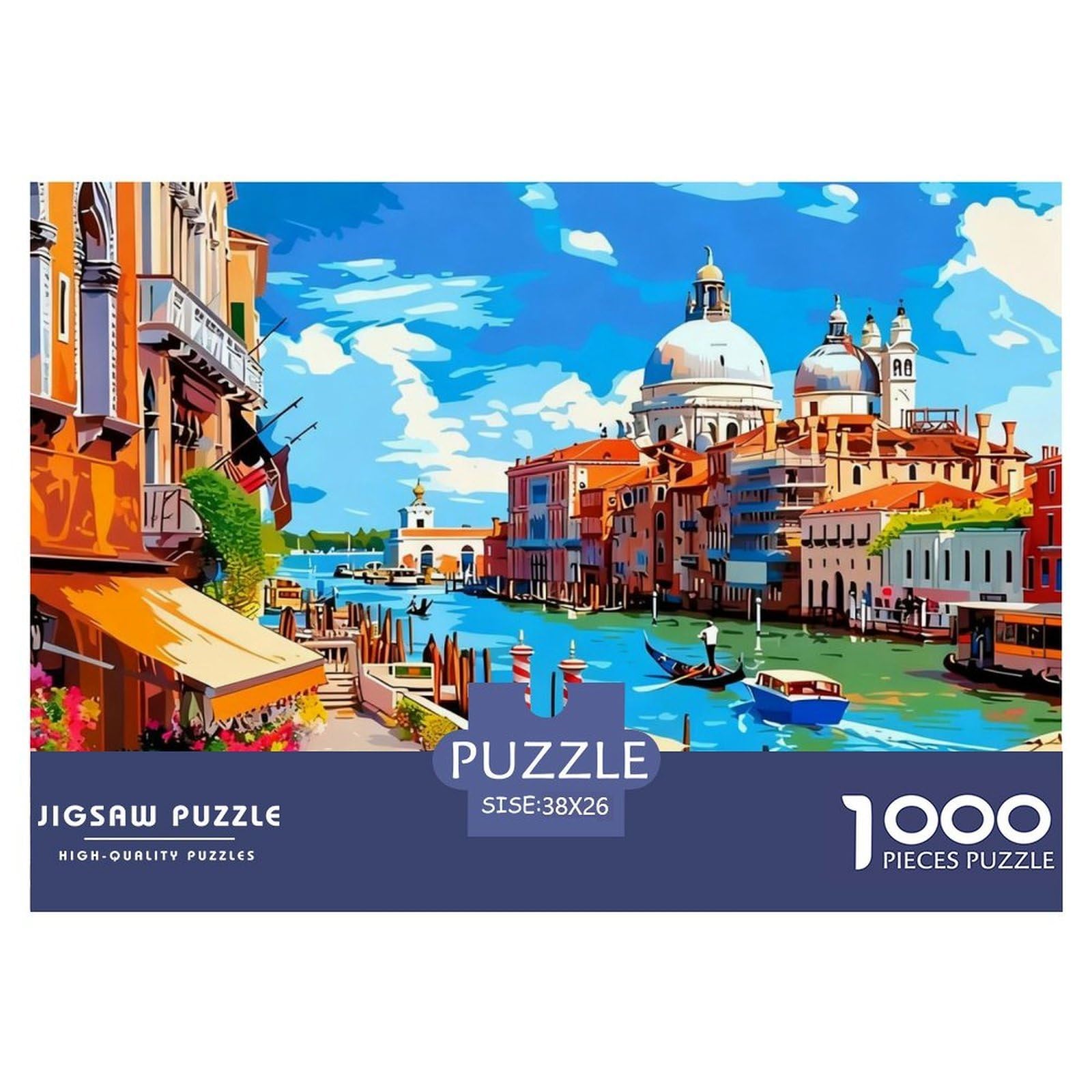 Jigsaw Puzzles 1000 Pieces Venice Canals Jigsaw 38x26cm/1000pcs Toy for Adults And Kids Challenging Creative Family Game DIY Cardboard