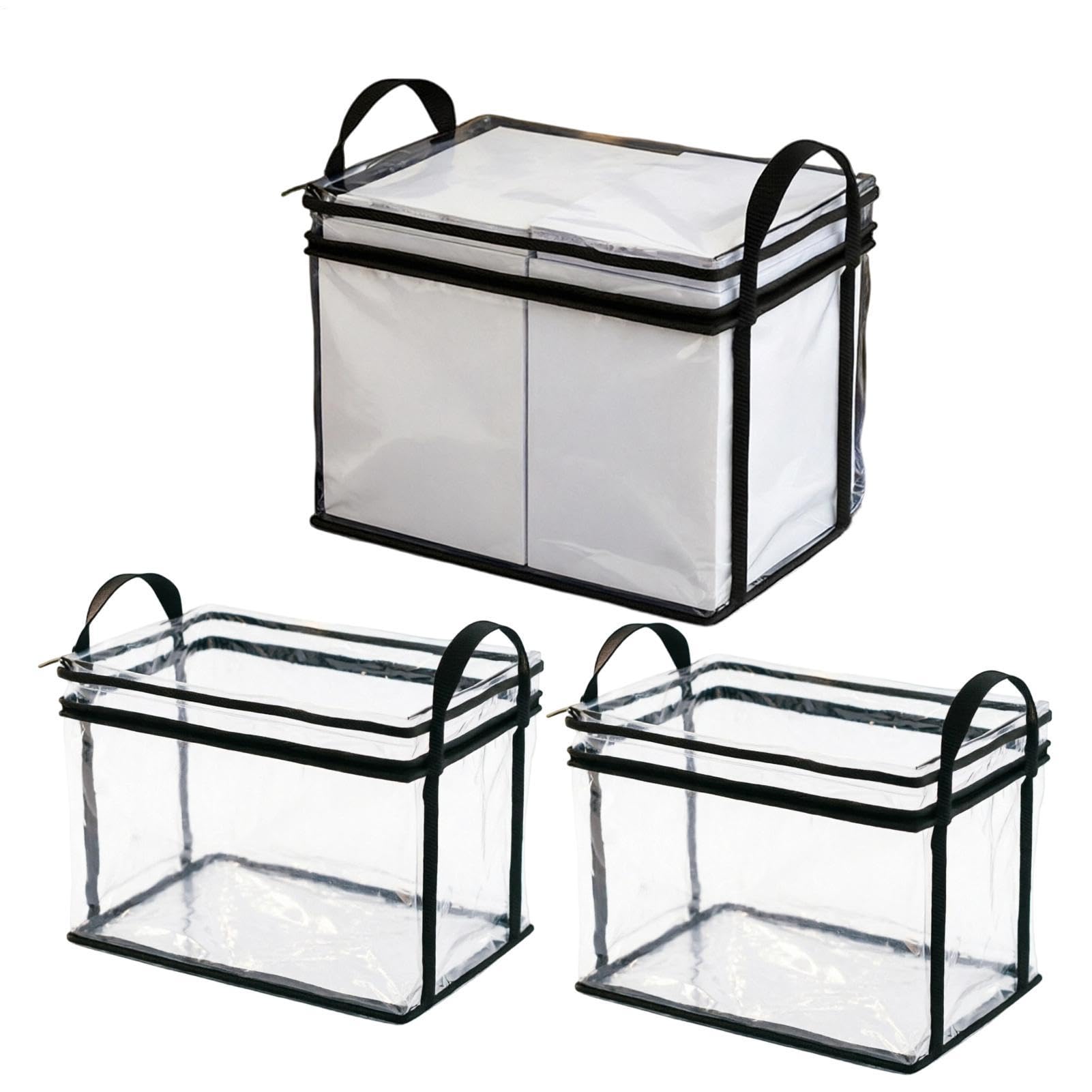Caja de almacenamiento de libros transparente y bolsas grandes de juguetes para armario escolar
