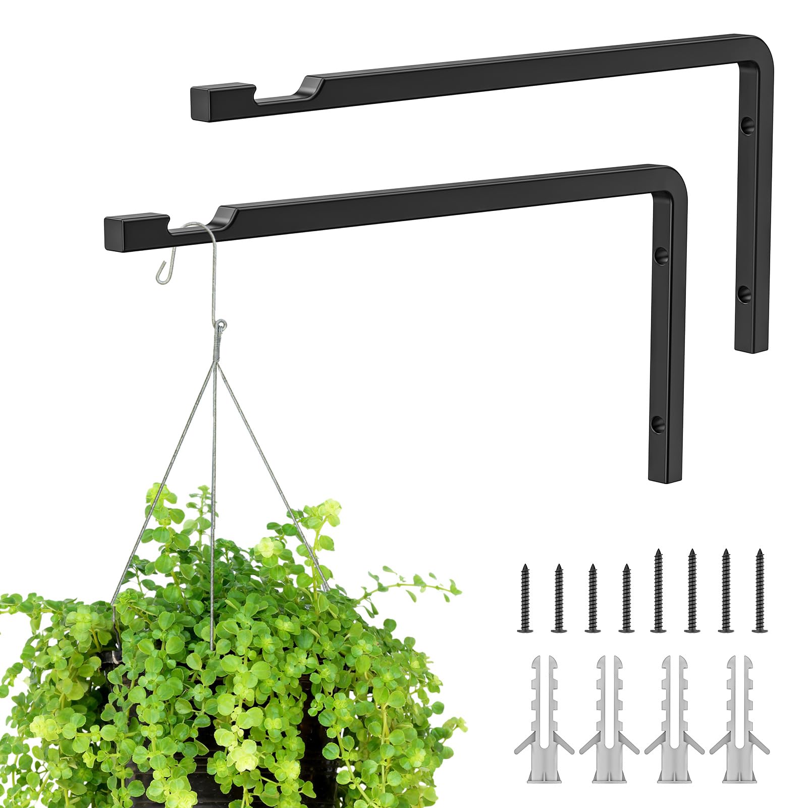 Ganci Regolabili Per Recinzione Maxant – 20cm Acciaio Inox Per Appendere Piante E Luci (2 Pezzi)