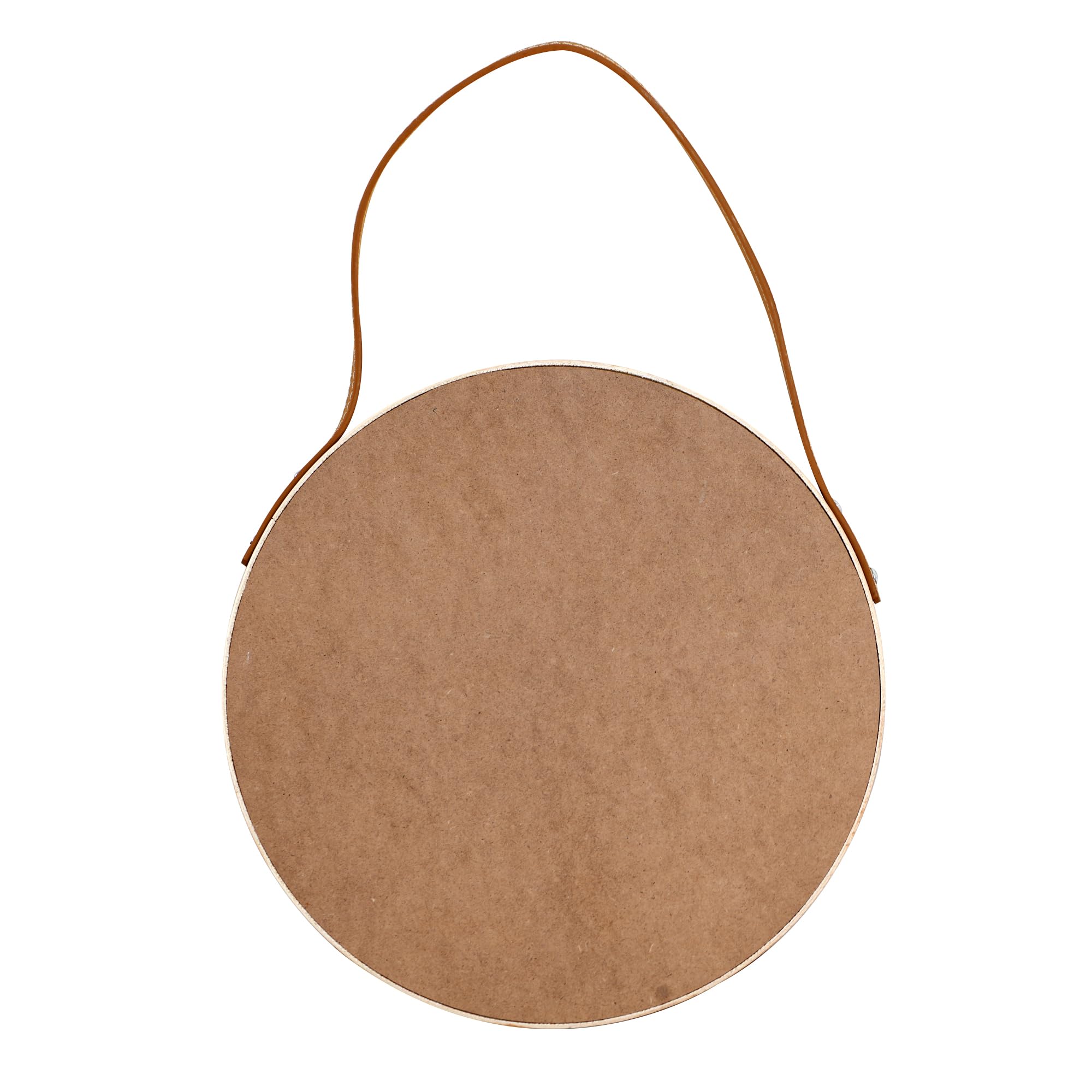 Espejo redondo para colgar, espejo de granja de 18 pulgadas con cordón de cuero para baño, dormitorio, sala de estar, decoración del hogar (natural, S-30 cm)