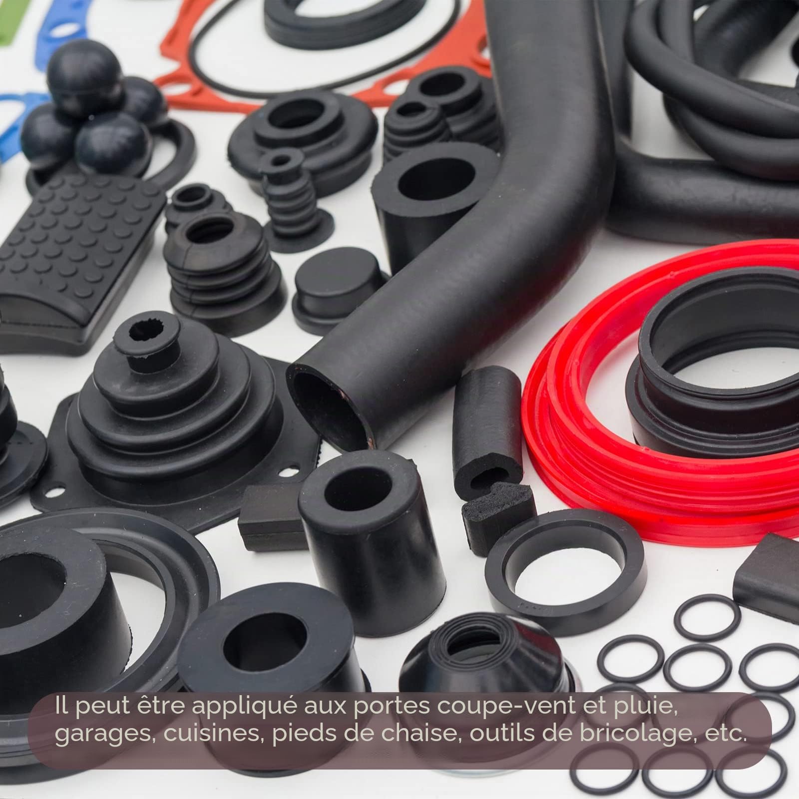 sourcing map Bande Caoutchouc Néoprène Solide Feuille Rouleau 5mm(T) x50mm(W) x2m(L), Bricolage Caoutchouc Joint, Étanchéité Rembourrage, Réduction Vibration Tapis