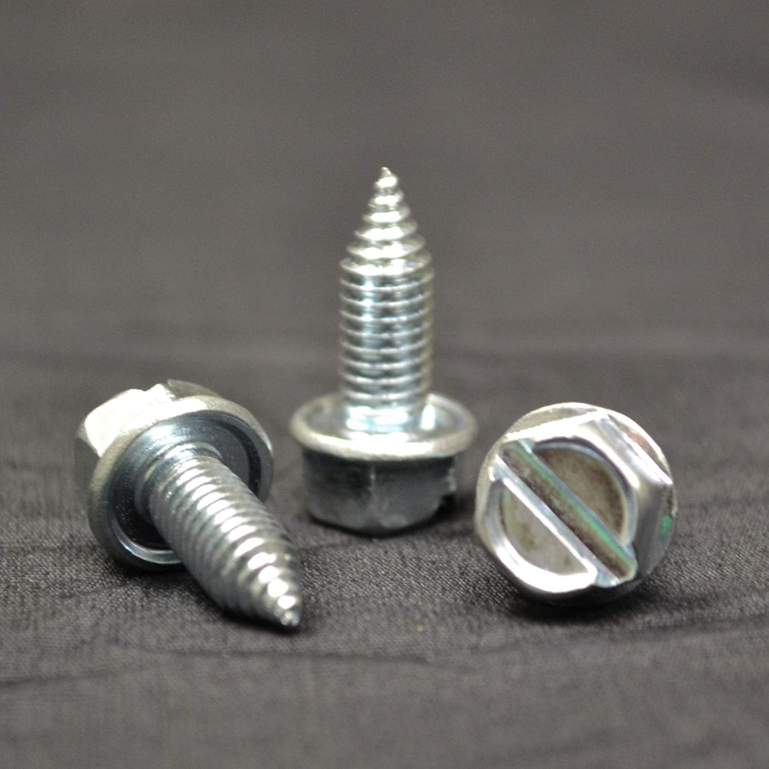 au-ve-co PRODUCTS License Plate Screws Slotted Hex Head 6 Millimeter x 16 Millimeter - PDS (1000)