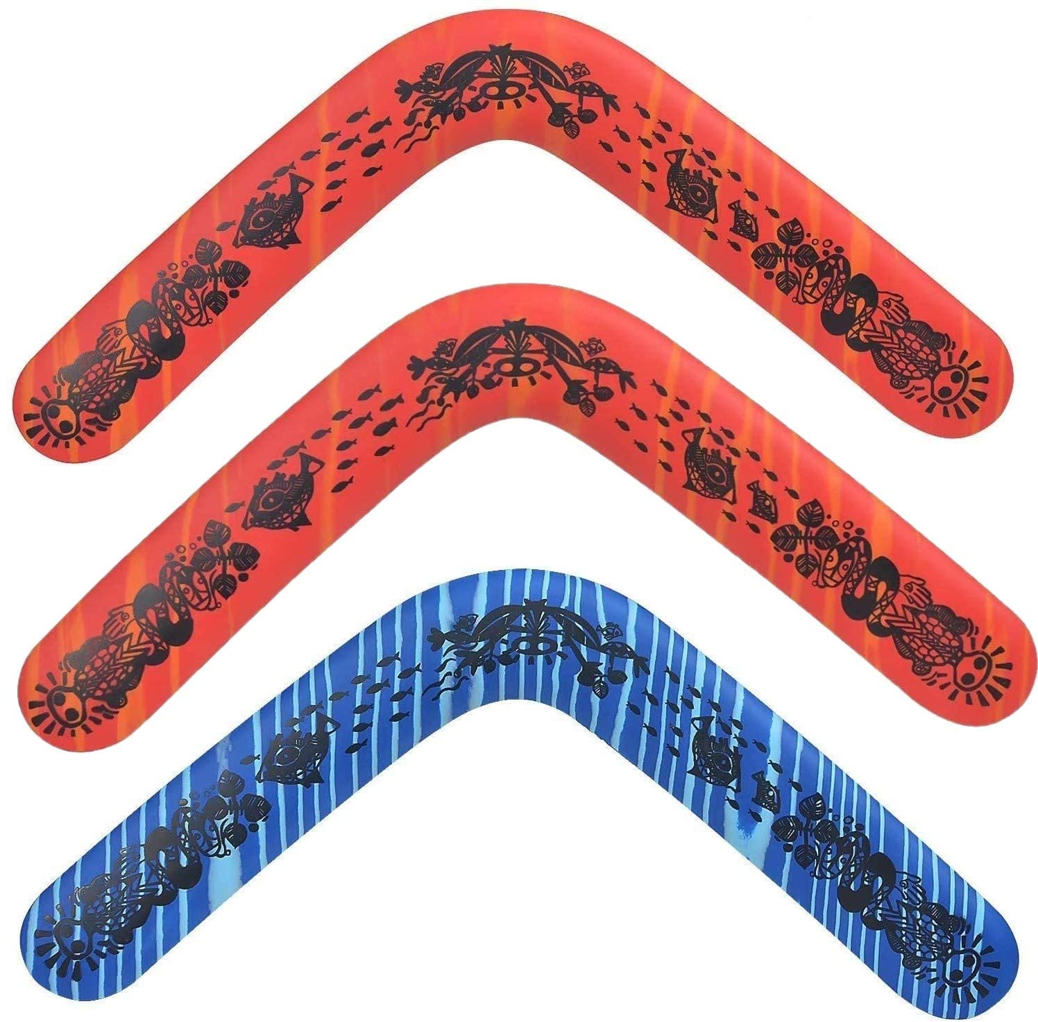 YOFOBU 3 Pack Australian Boomerang Pro Sports Boomerang Outdoor Sports Throw Catch Toy Flying Toy, Color Random (Red)