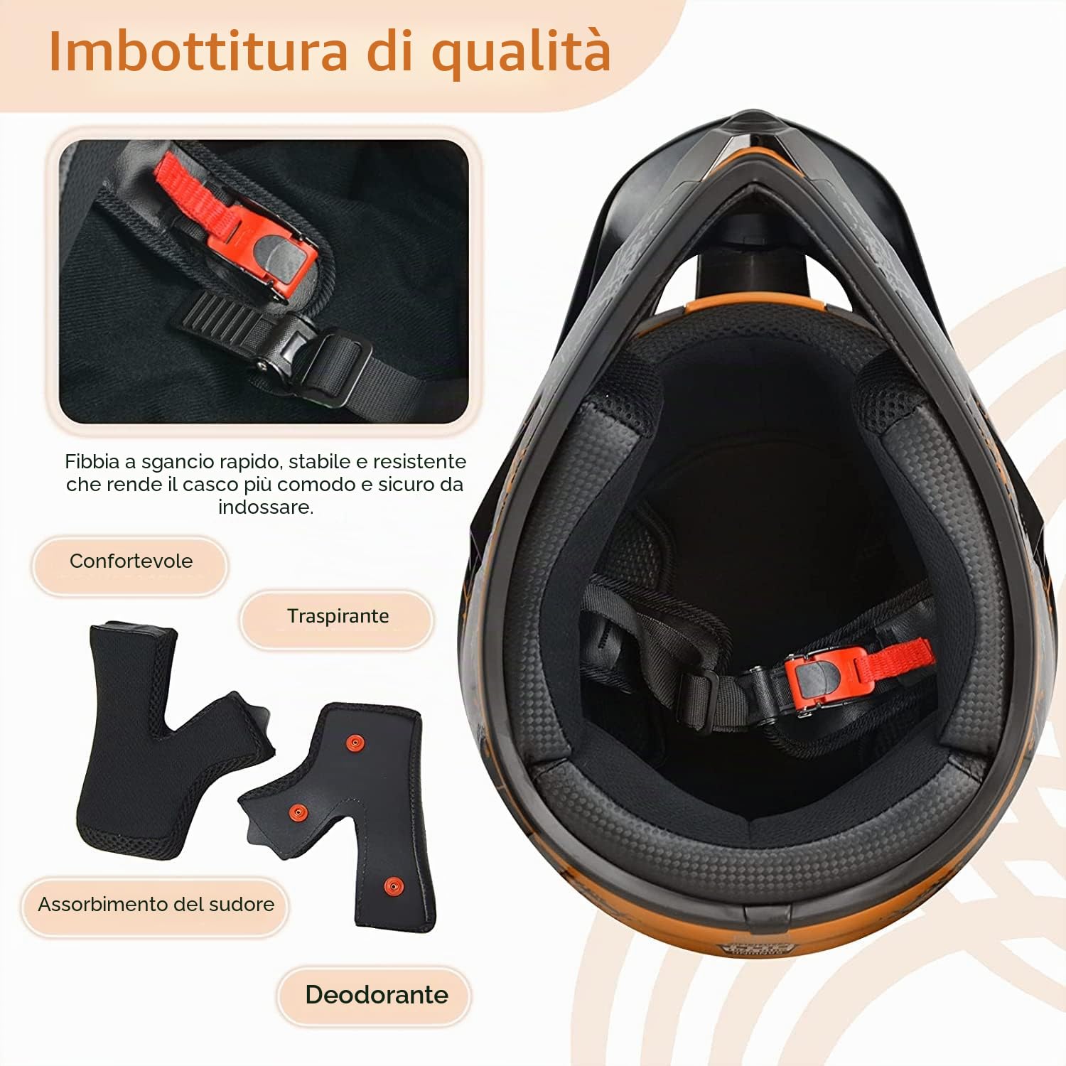 Casco da moto off-road adolescente, casco da bicicletta per ragazzi e ragazze, casco da moto personalizzato, standard CE (Medium, verde)
