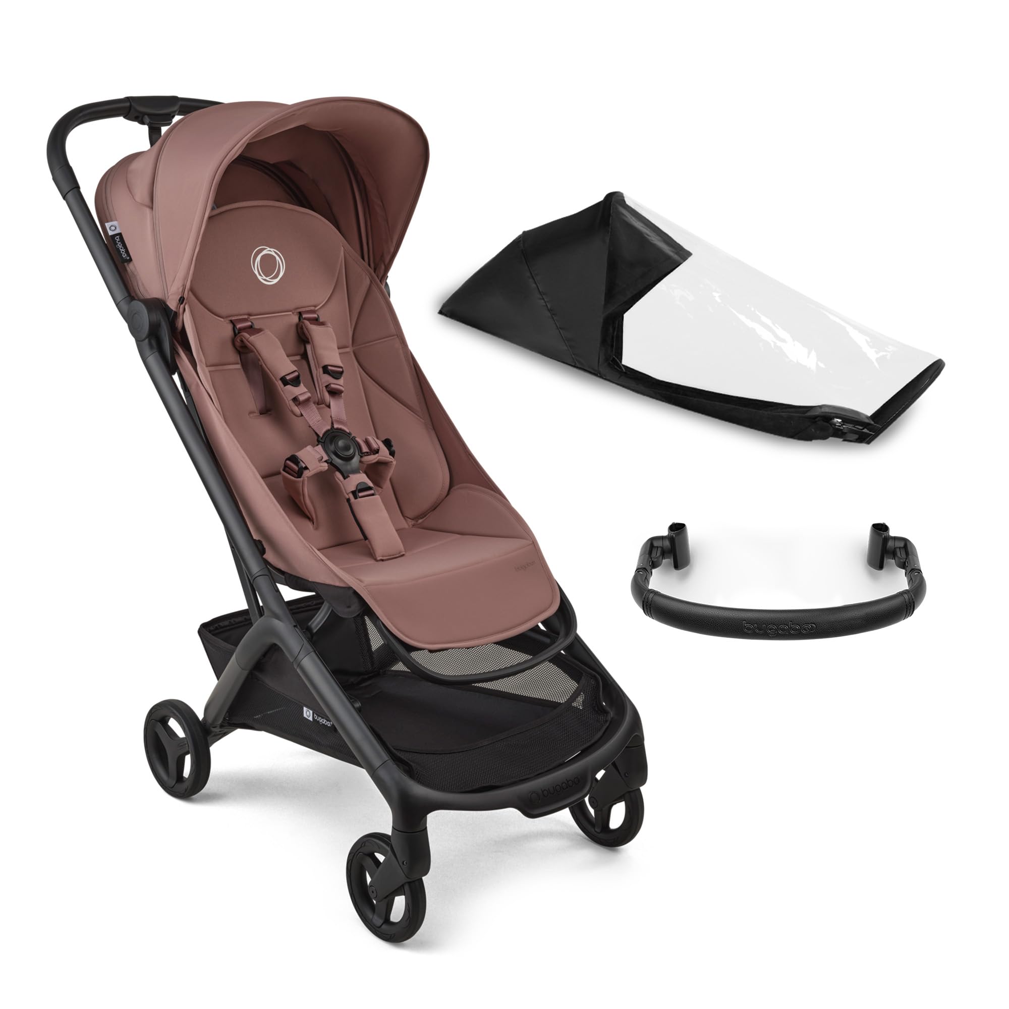 Bugaboo Butterfly 2 Reisebuggy Set – leichter, faltbarer Kinderwagen mit Sicherheitsbügel & Regenabdeckung – Handgepäckgröße, Liegefunktion – ab 6 Monaten bis 4 Jahre – Dusty Pink