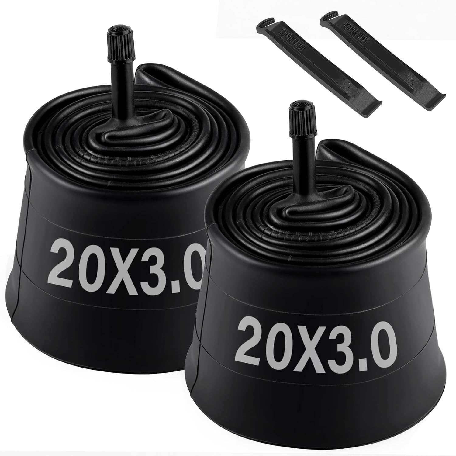 Midcos 20 x 3/3.5 Inch Bike Tube, 2 Pack Fat Bike Tire