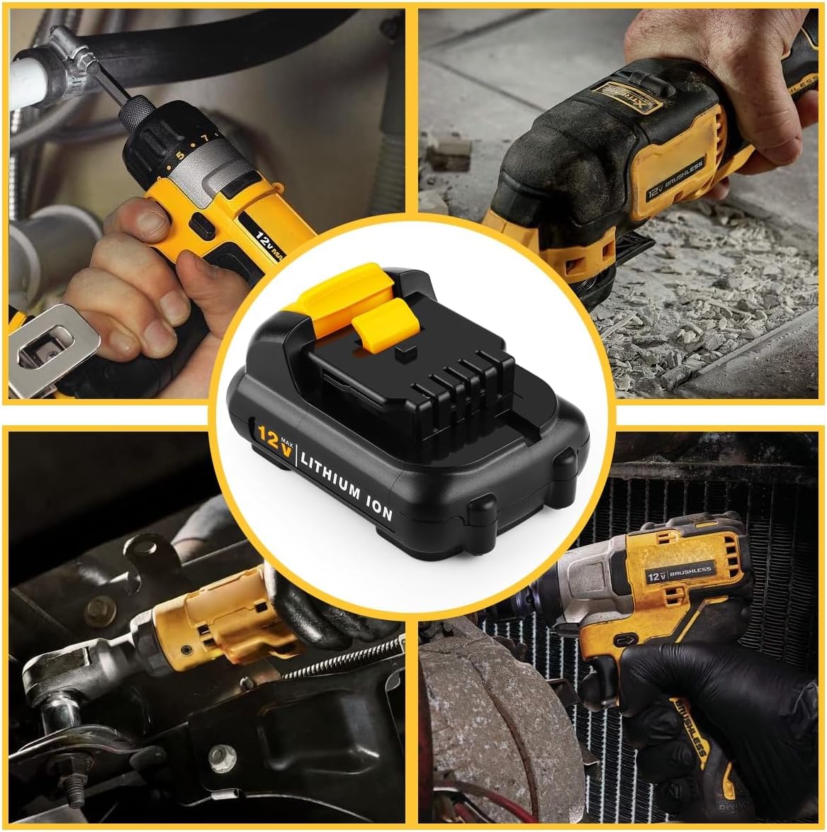 DCB120 2Pack 4.0Ah 12v Battery Replacement for DeWalt 12v Max Battery DCB121 DCB123 DCB122 DCB124 DCB125 DCB127 - Image 6