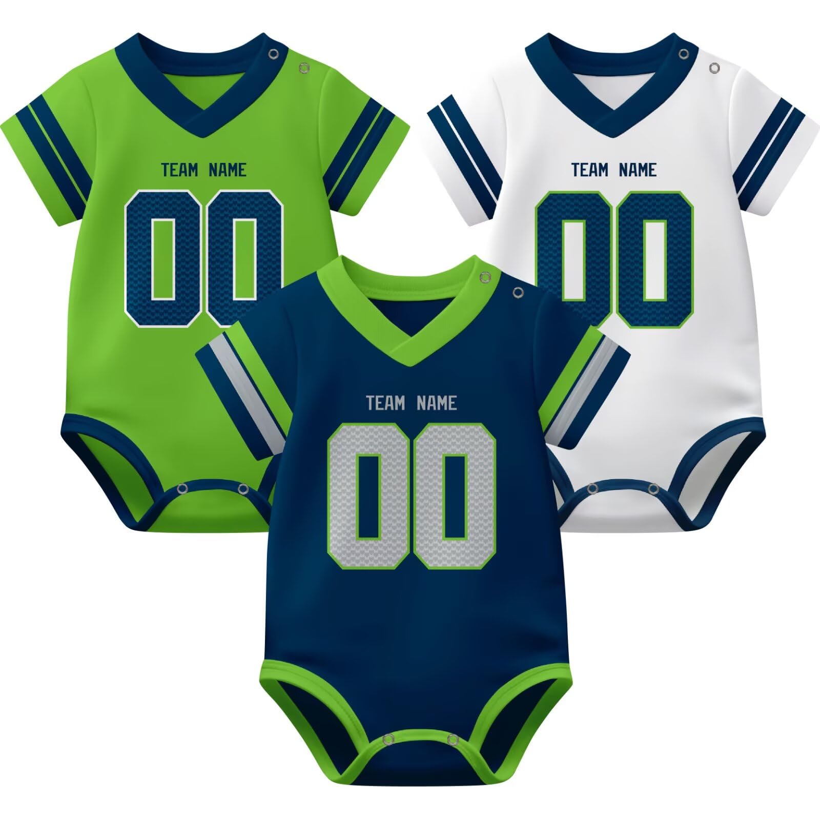 KREDE Baby Clothes Unisex Bodysuit Jersey Style Custom Name Number for Baby Boys