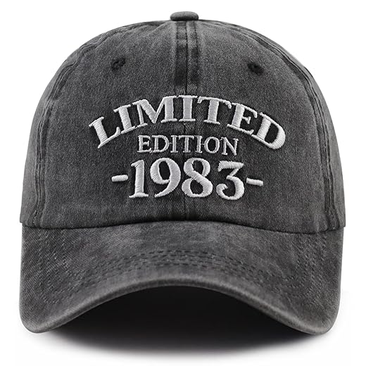 40th Birthday Decorations for Men Women, 40 Year Old Party Supplies Hats, Adjustable Cotton Embroidered Vintage Limited Edition 1983 Baseball Cap, Funny Birthday Gifts for Her Dad Mom Husband Wife