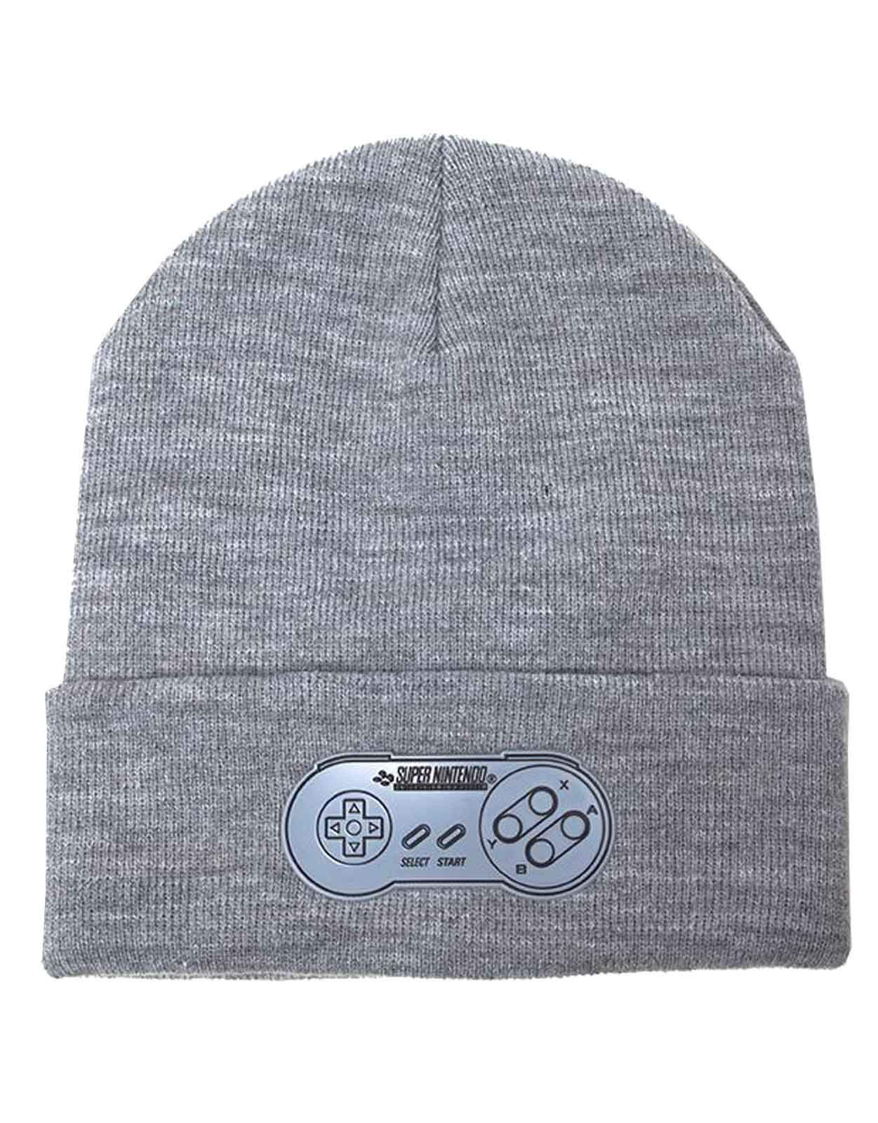 OFFICIAL SUPER NINTENDO ENTERTAINMENT SYSTEM RUBBER PRINT GREY BEANIE